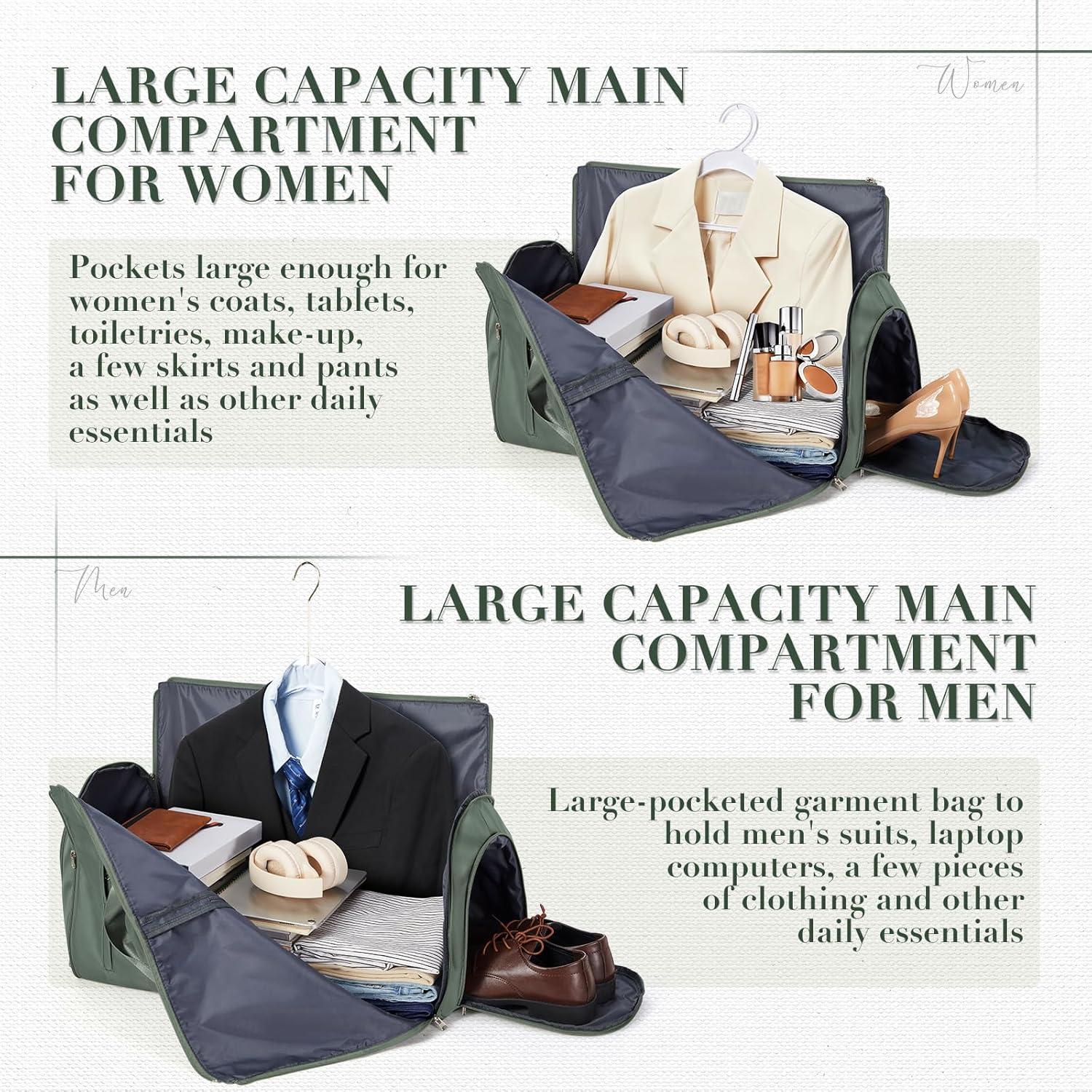 Bolsa de Ropa Plegable Coowoz Verde Oliva 56L para Viaje