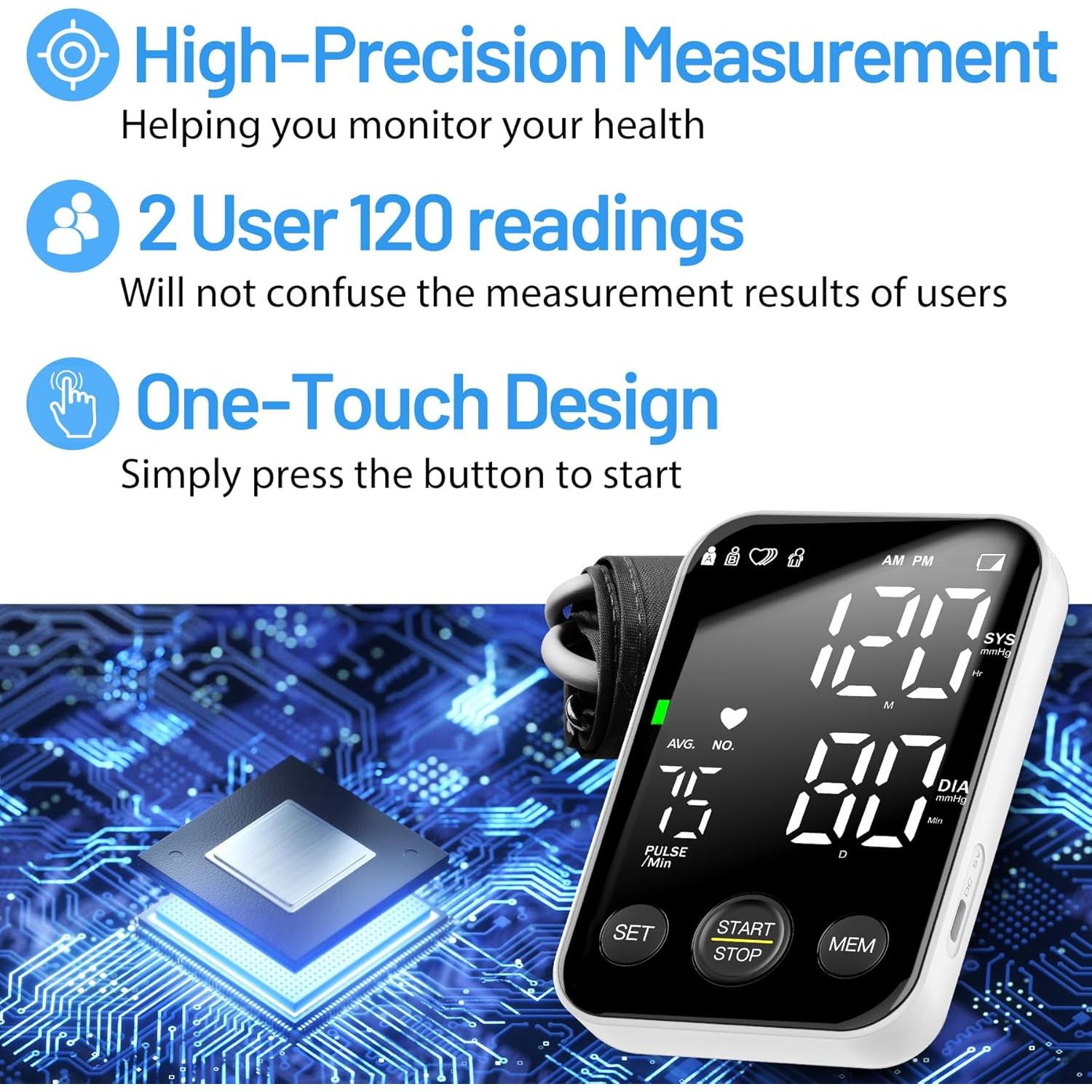 Monitor de Presión Arterial Digital Jamr C02 LED 2 Usuarios