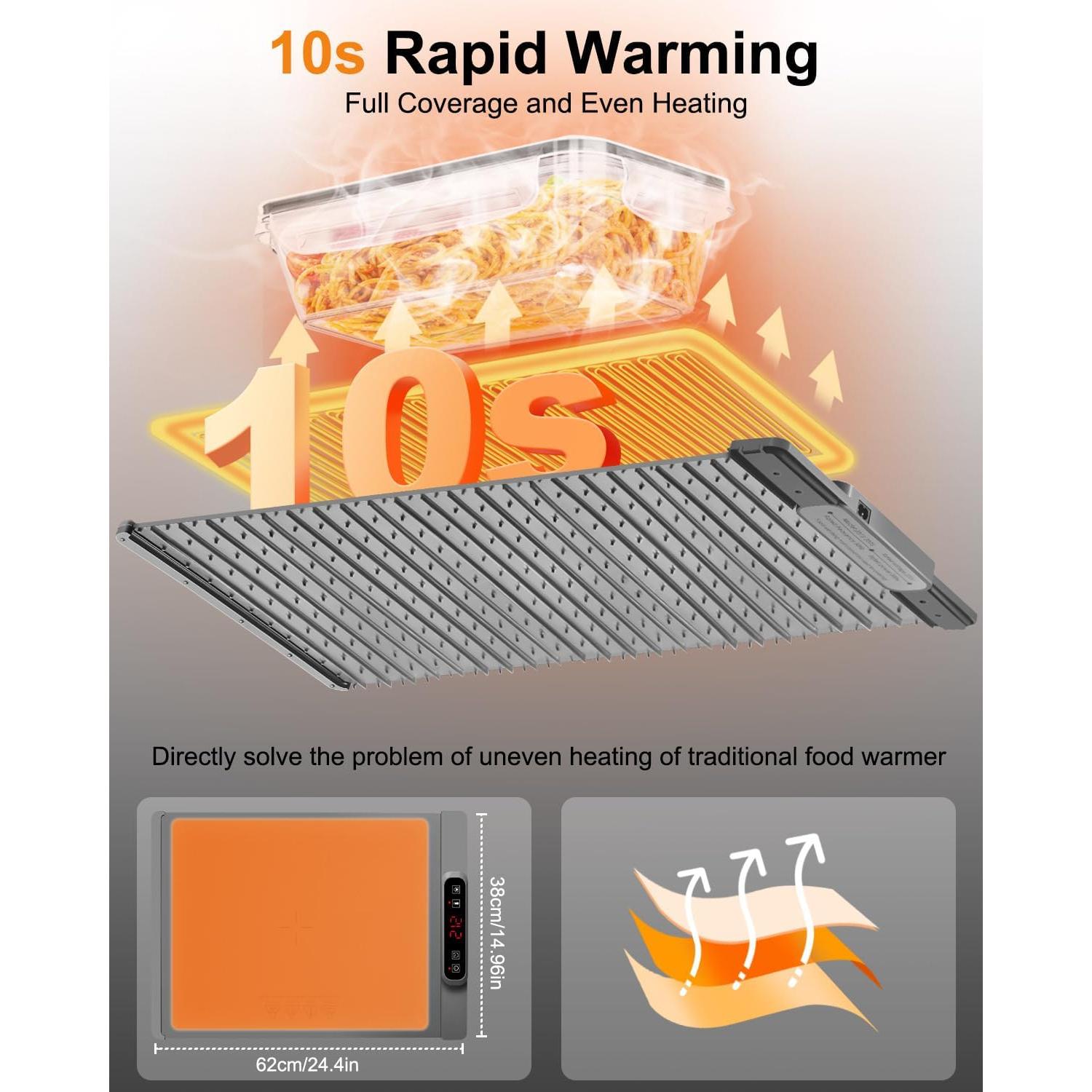 Bandeja Térmica Eléctrica AUTOPkio 300W 62x38cm 5 Temperaturas