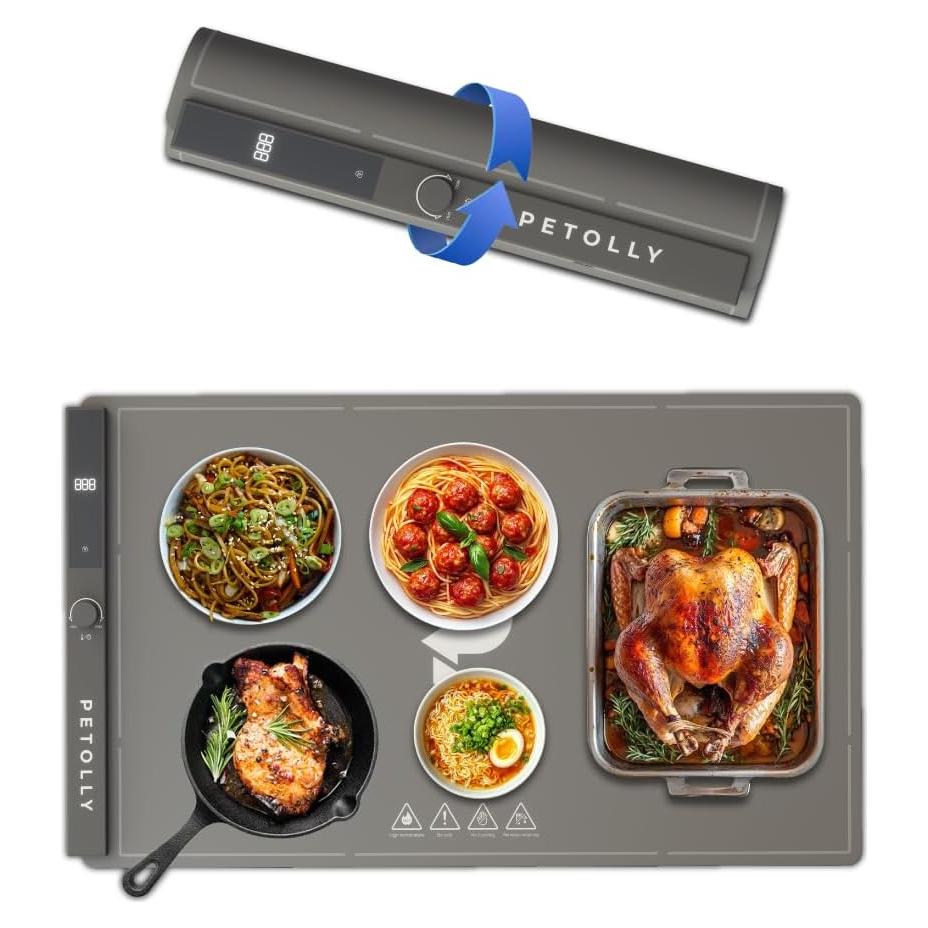 Alfombrilla Calentadora de Comida Petolly 1.74 kg 6 Horas Gris