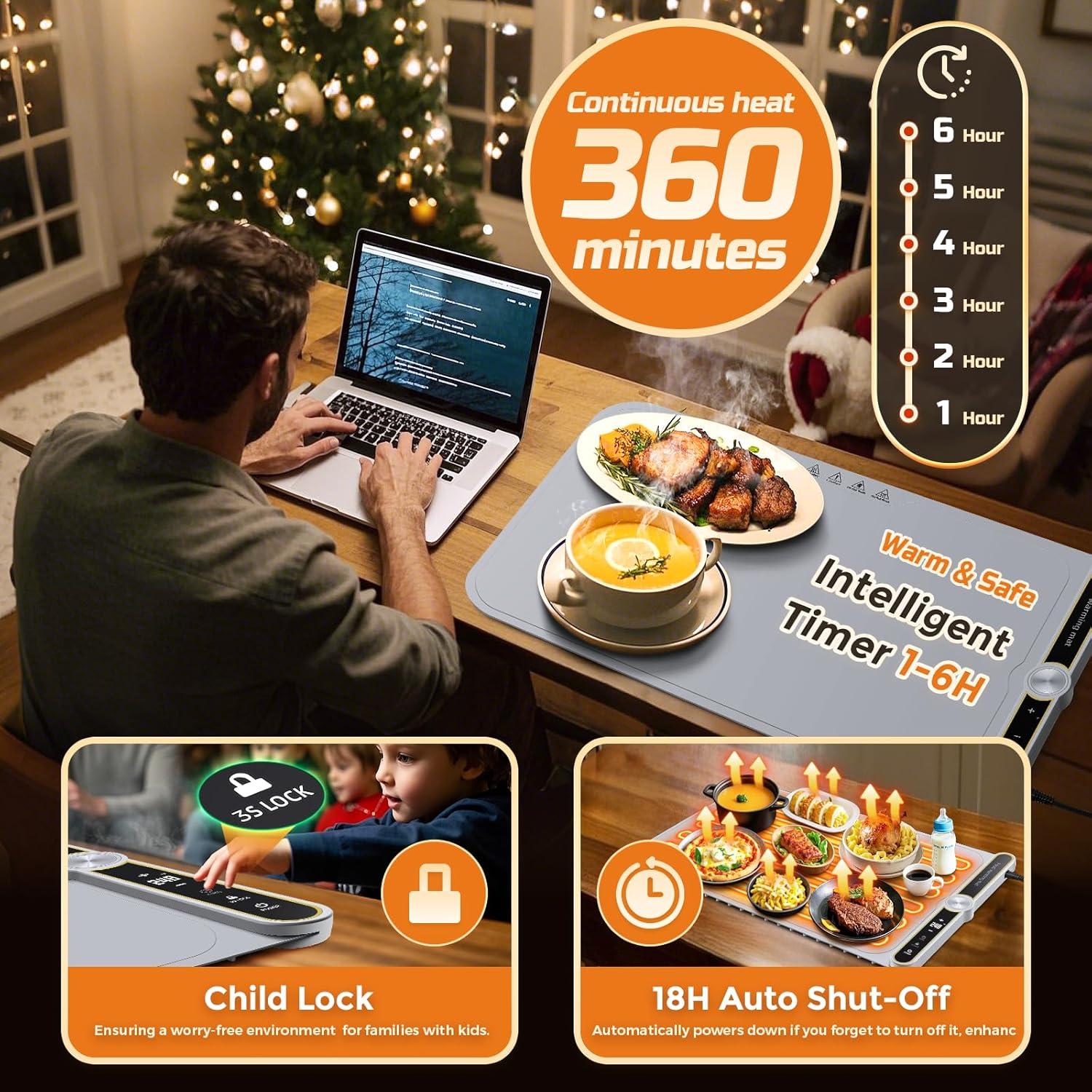 Alfombrilla Calentadora Eléctrica XXL 32x15 cm - 9 Temperaturas