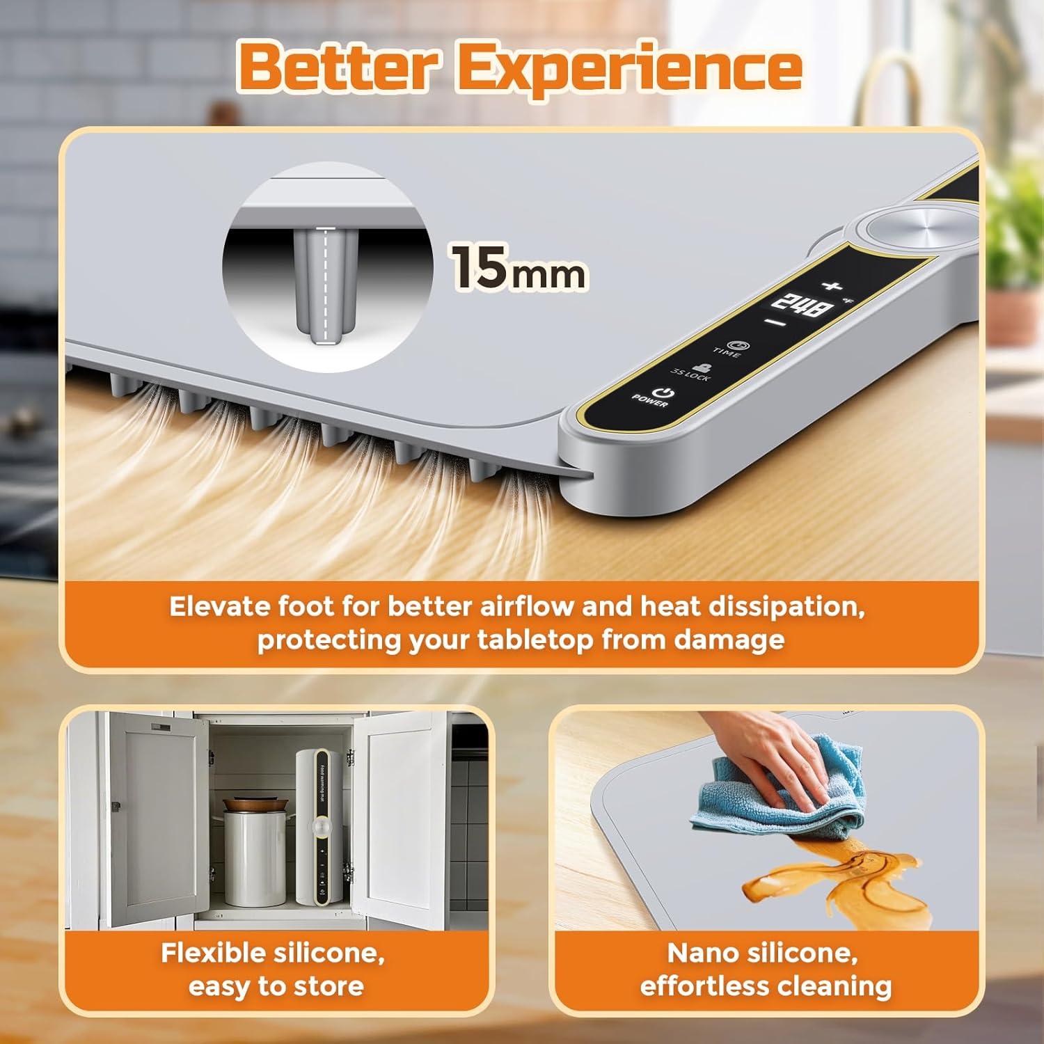 Alfombrilla Calentadora Eléctrica XXL 32x15 cm - 9 Temperaturas