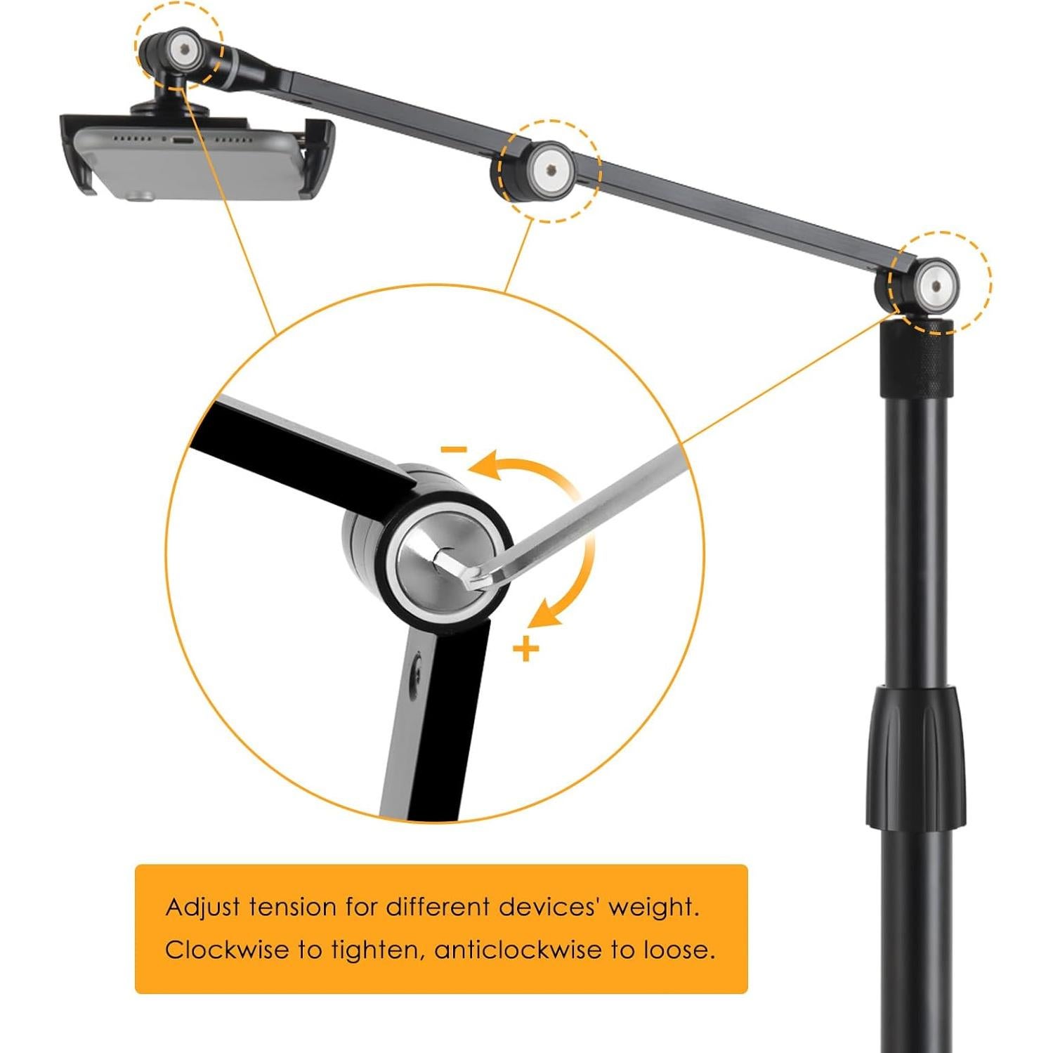 Soporte Ajustable para Teléfono SupeDesk Negro 3.5-11"