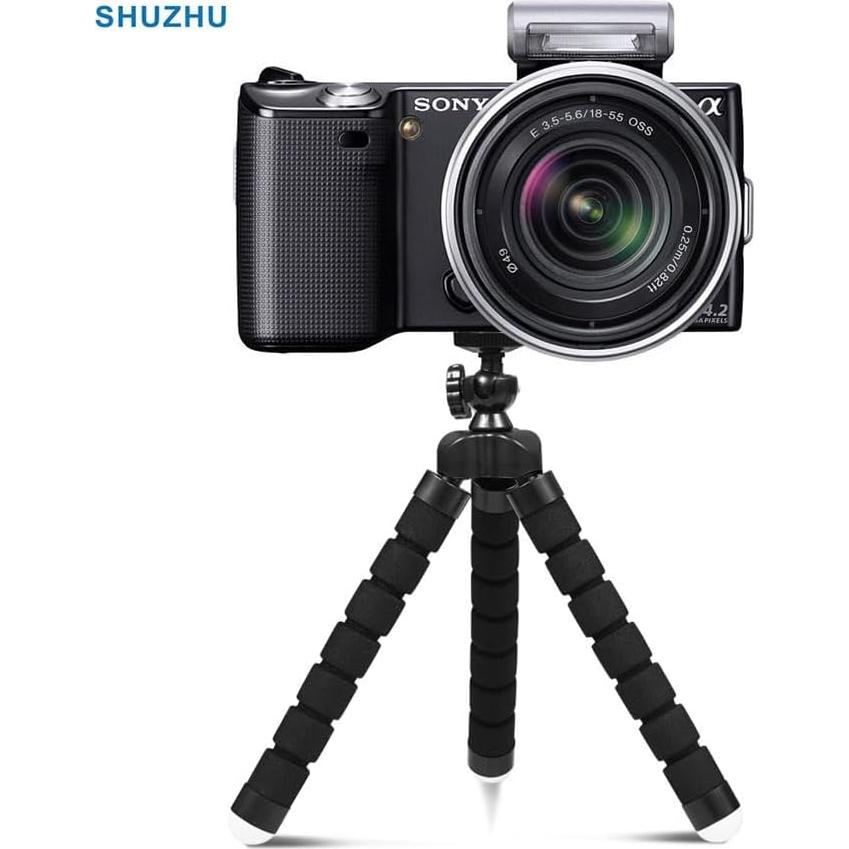 Trípode flexible ajustable Shuzhu rojo para celular y cámara