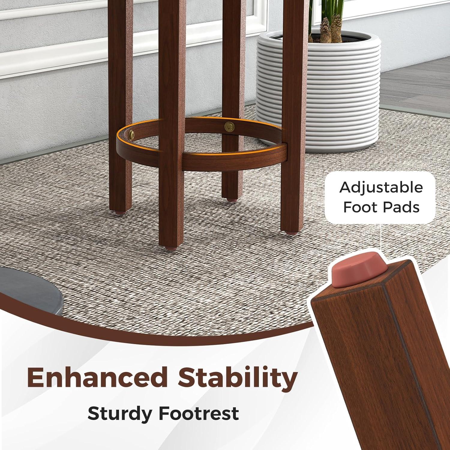 Conjunto de 4 Taburetes de Bar Giantex, Altura 63.5 cm, Negro y Nogal