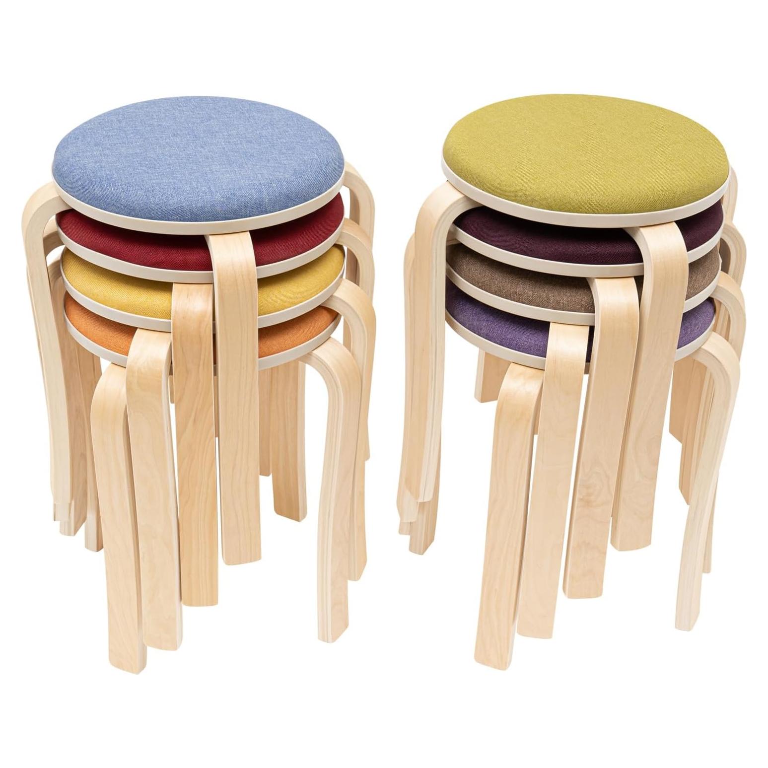 Juego de 8 Taburetes Redondos Apilables ZXTINGSHOP 41.5cm