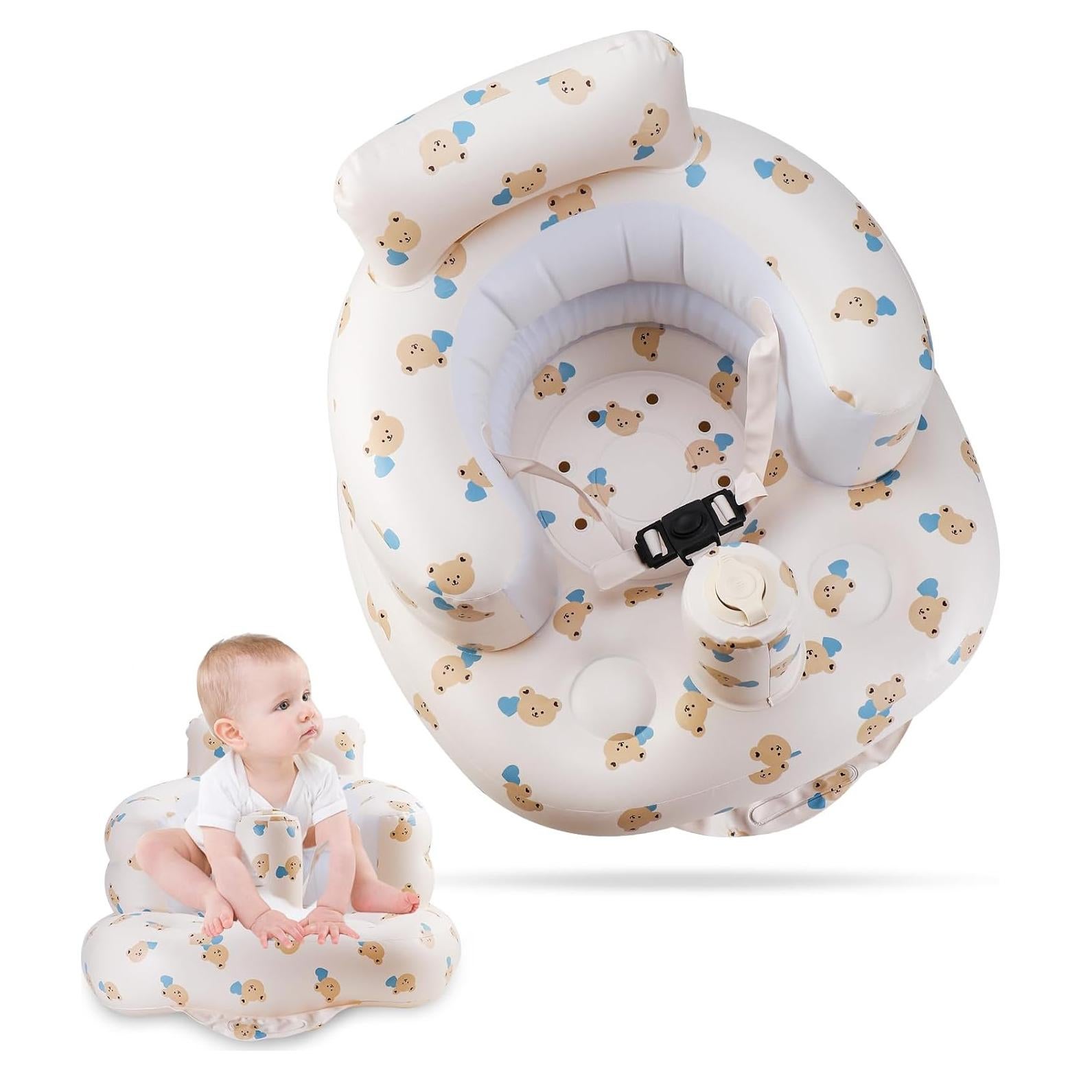 Asiento Inflable para Bebés Azul con Cinturón de Seguridad 3 Puntos