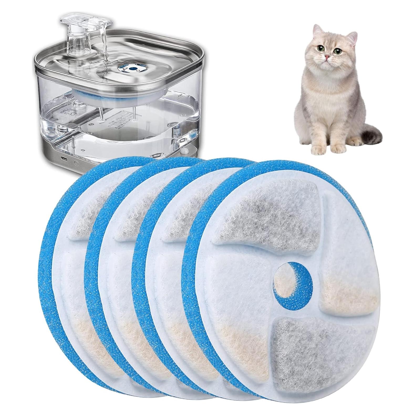 Filtros de Reemplazo ZALBYUY para Fuente de Agua Gatos - 4 Piezas