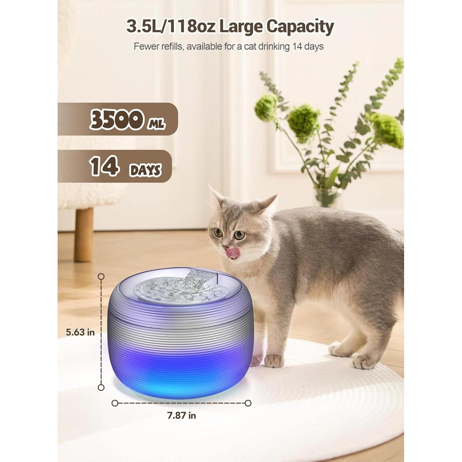 Fuente de Agua Automática SIBAYS 3.5L para Gatos y Perros