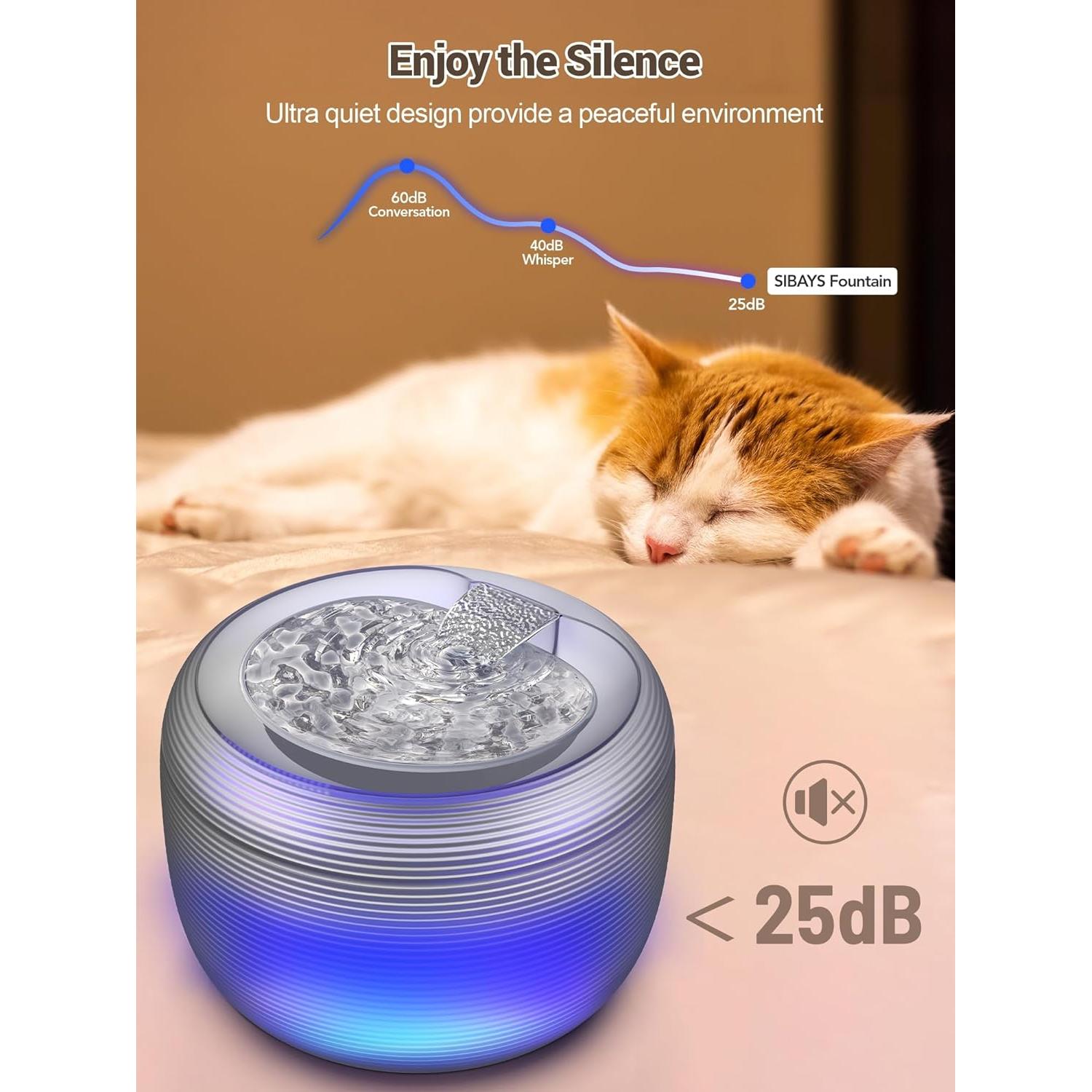 Fuente de Agua Automática SIBAYS 3.5L para Gatos y Perros