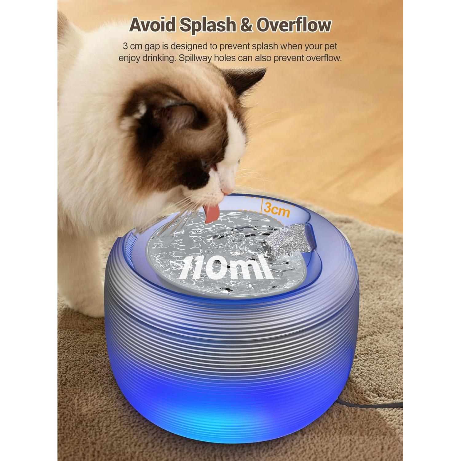 Fuente de Agua Automática SIBAYS 3.5L para Gatos y Perros