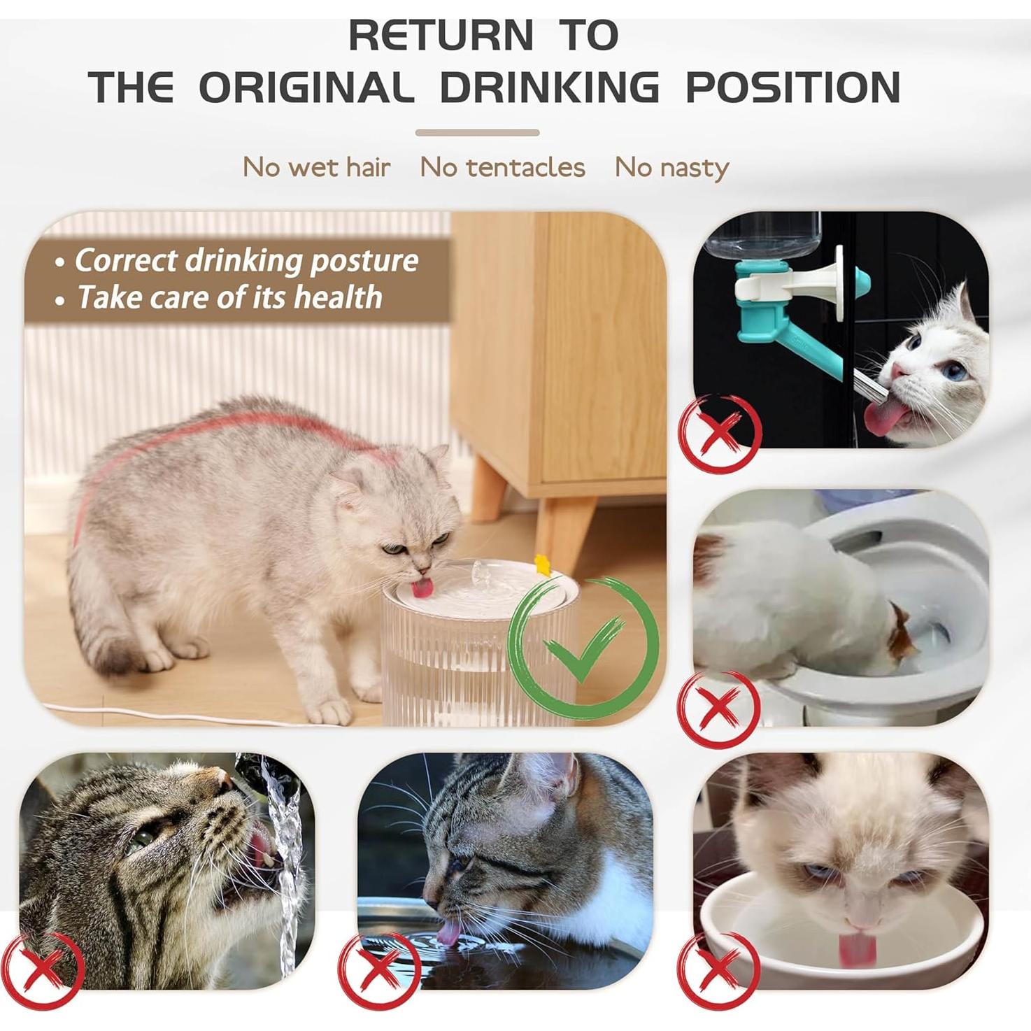 Fuente de Agua Automática para Gatos Tronssien 1.8L Filtro