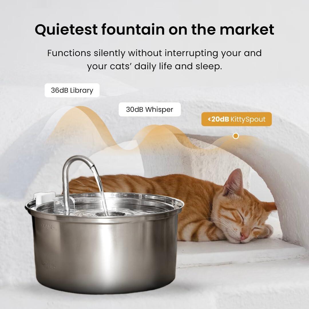 Fuente de Agua Inalámbrica KittySpout 4L Acero Inoxidable