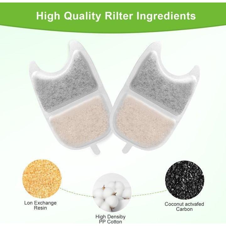 12 Filtros y Esponjas de Reemplazo Tettie para Fuente de Gato 4L