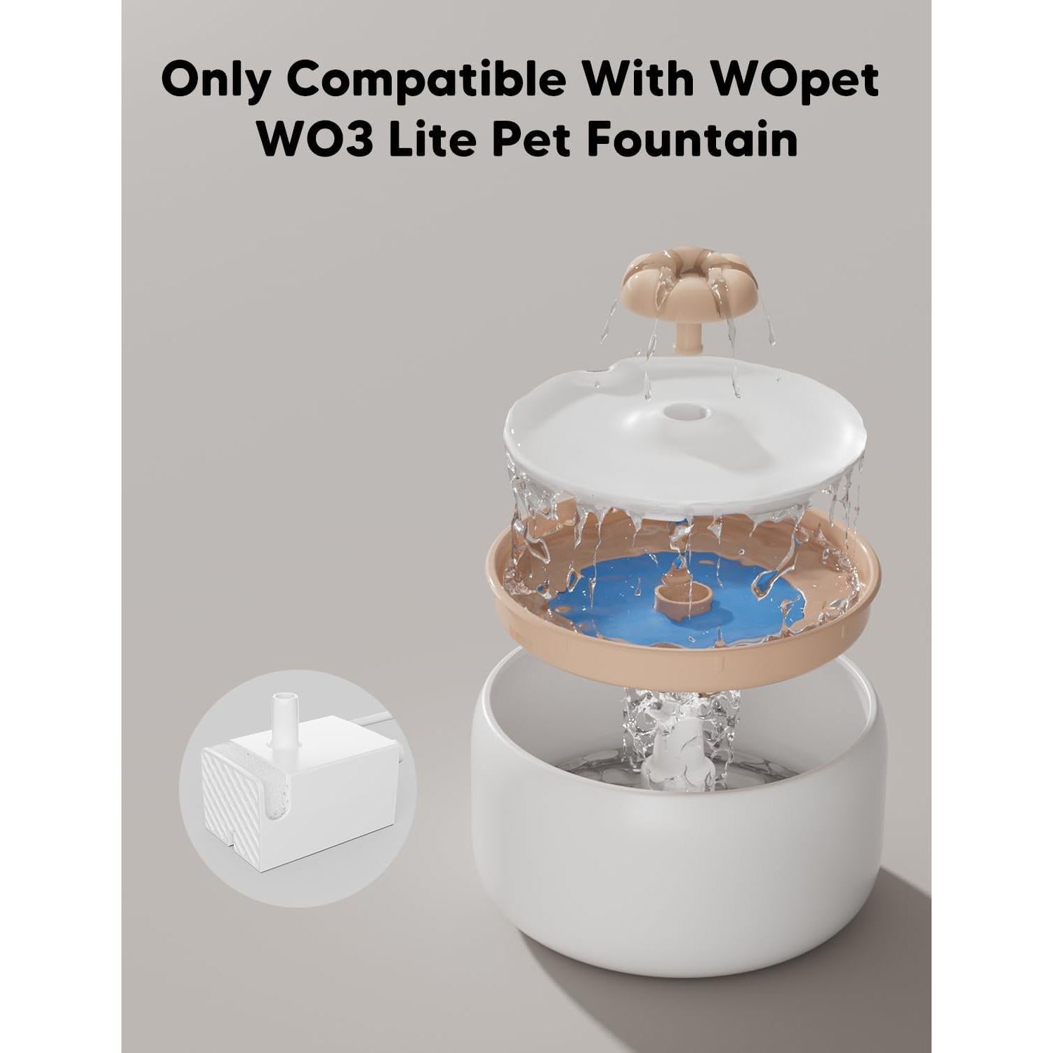 Bomba de Reemplazo WOPET W03 Lite para Fuente de Agua Gatos