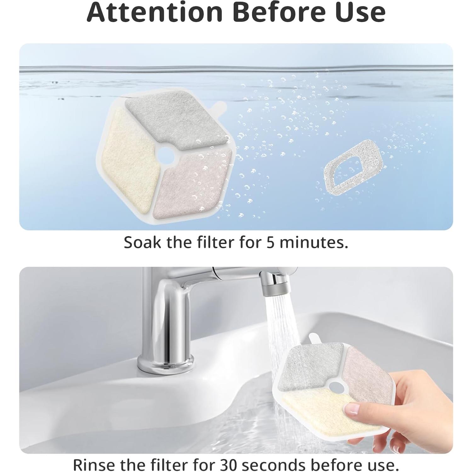 Filtro y Esponjas ITSCUTE para Fuente de Agua Gatos 9+9 Pack