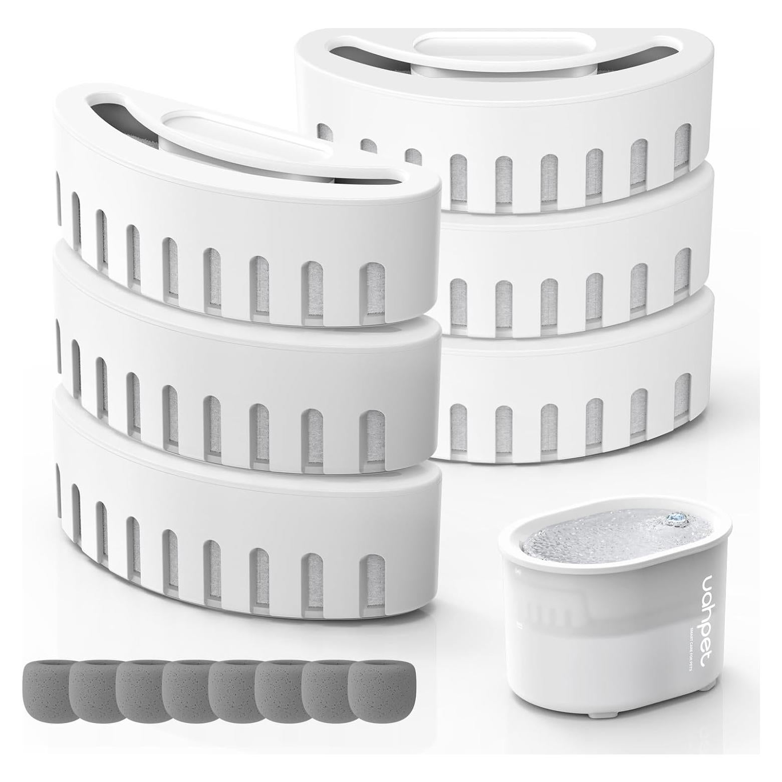 Filtros Magnéticos uahpet Glow para Fuente de Agua - 6 Filtros + 8 Esponjas