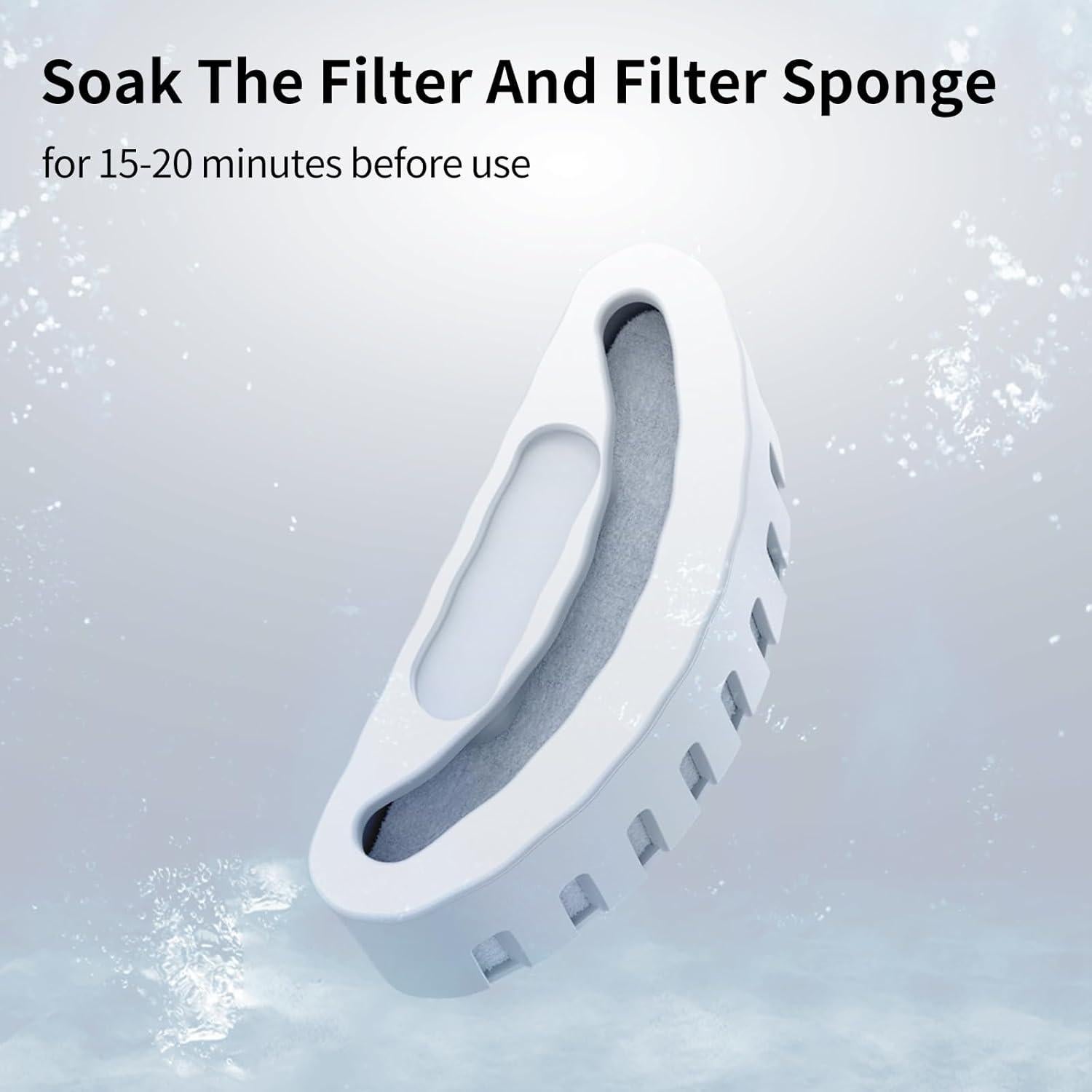 Filtros Magnéticos uahpet Glow para Fuente de Agua - 6 Filtros + 8 Esponjas