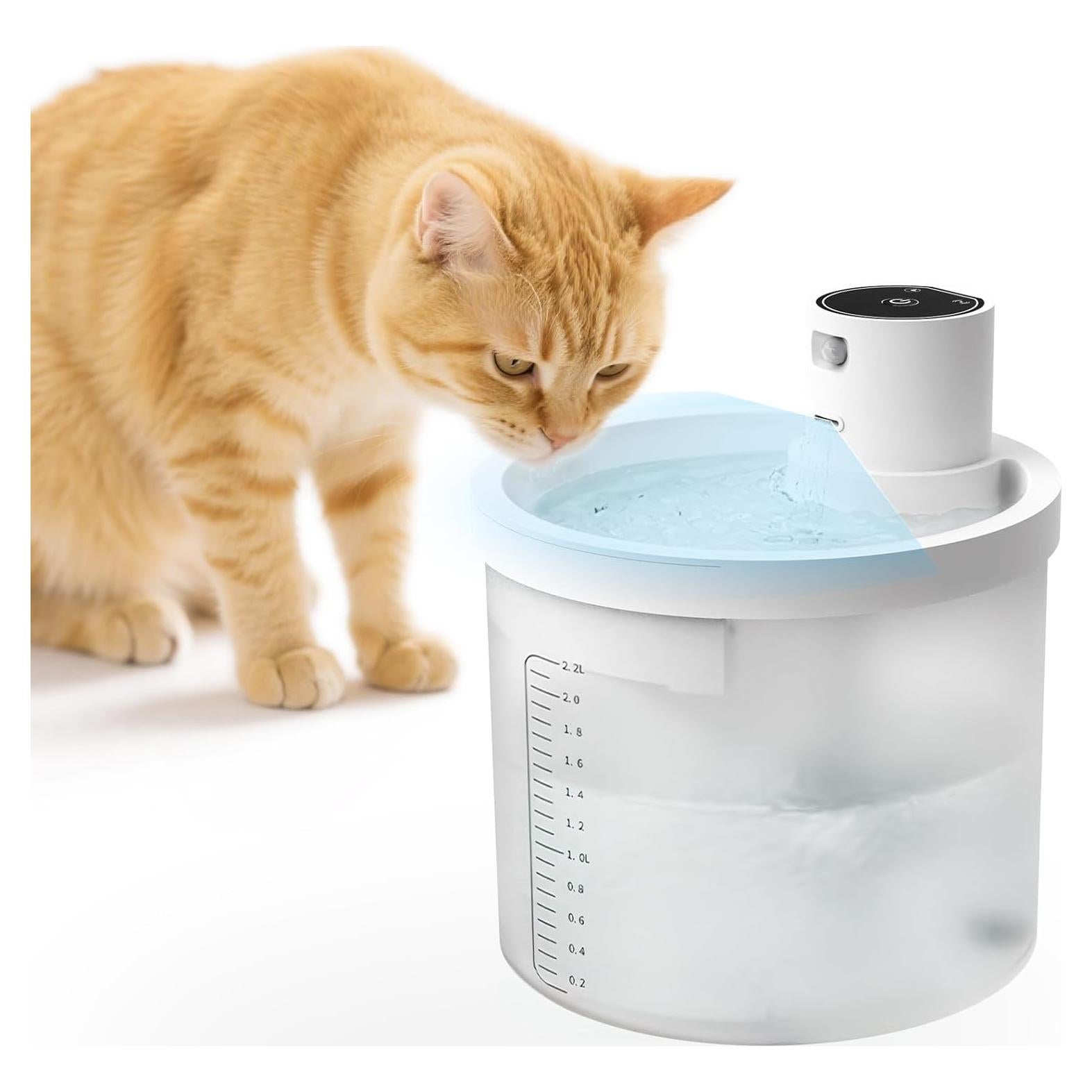 Fuente de Agua Inalámbrica para Gatos Dexmary 2.2L Batería 4000mAh