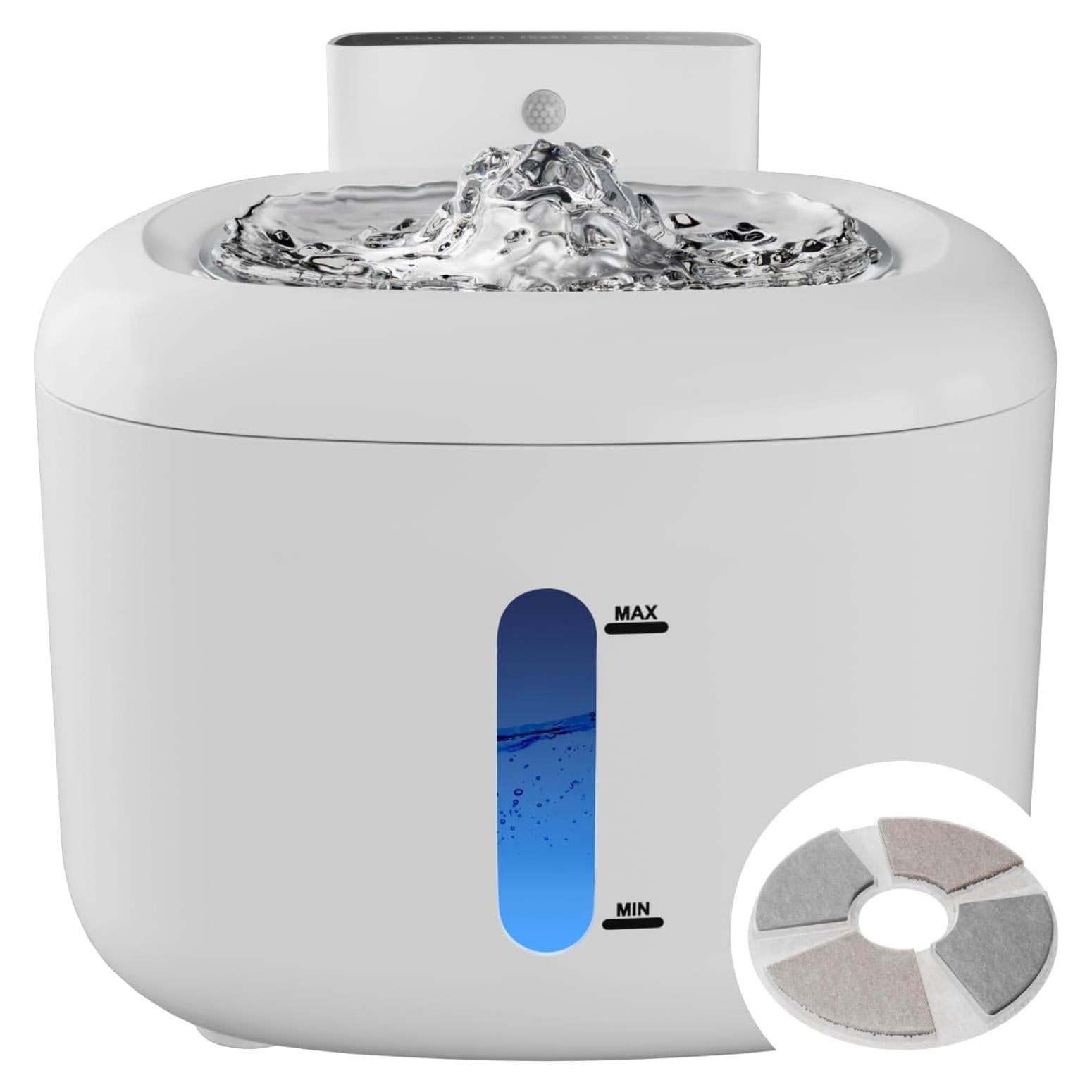 Fuente de Agua Inoxidable Pawinner 1.8L para Gatos Silenciosa