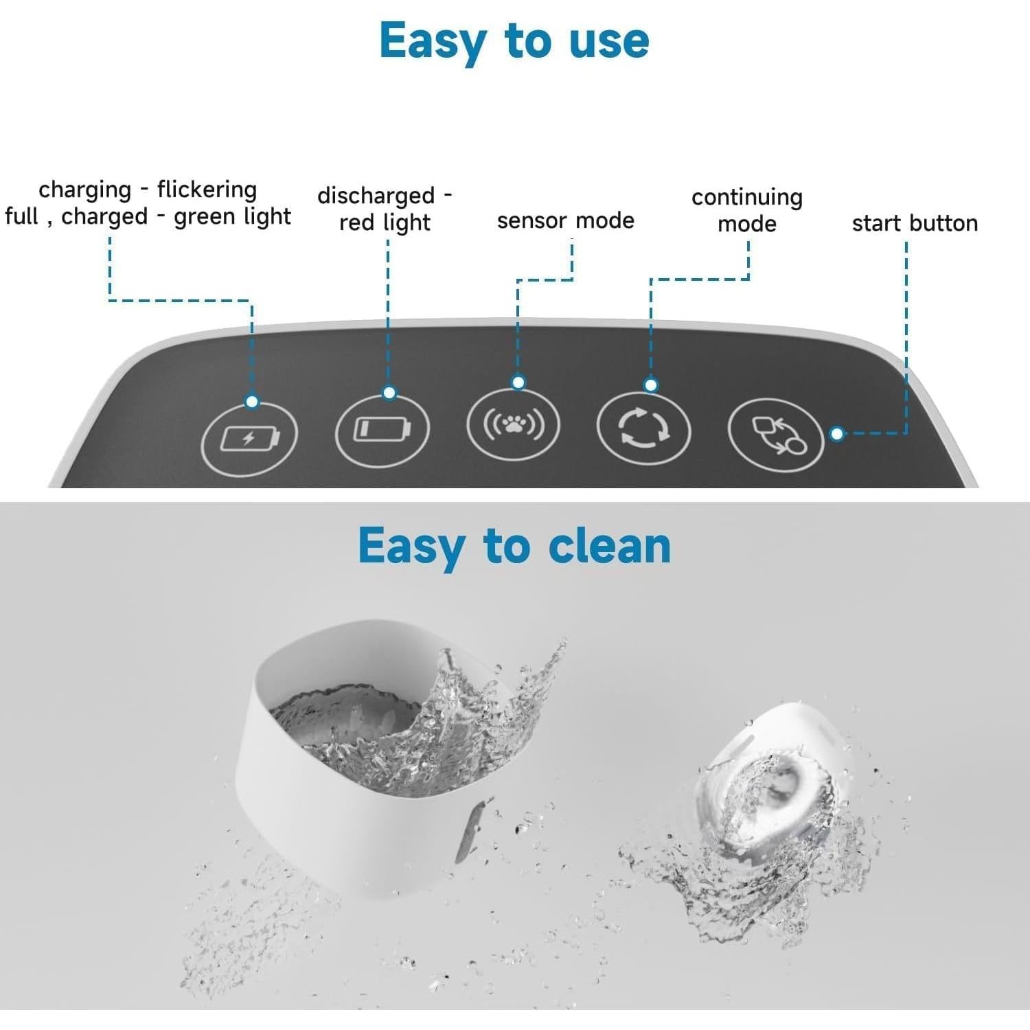 Fuente de Agua Inoxidable Pawinner 1.8L para Gatos Silenciosa