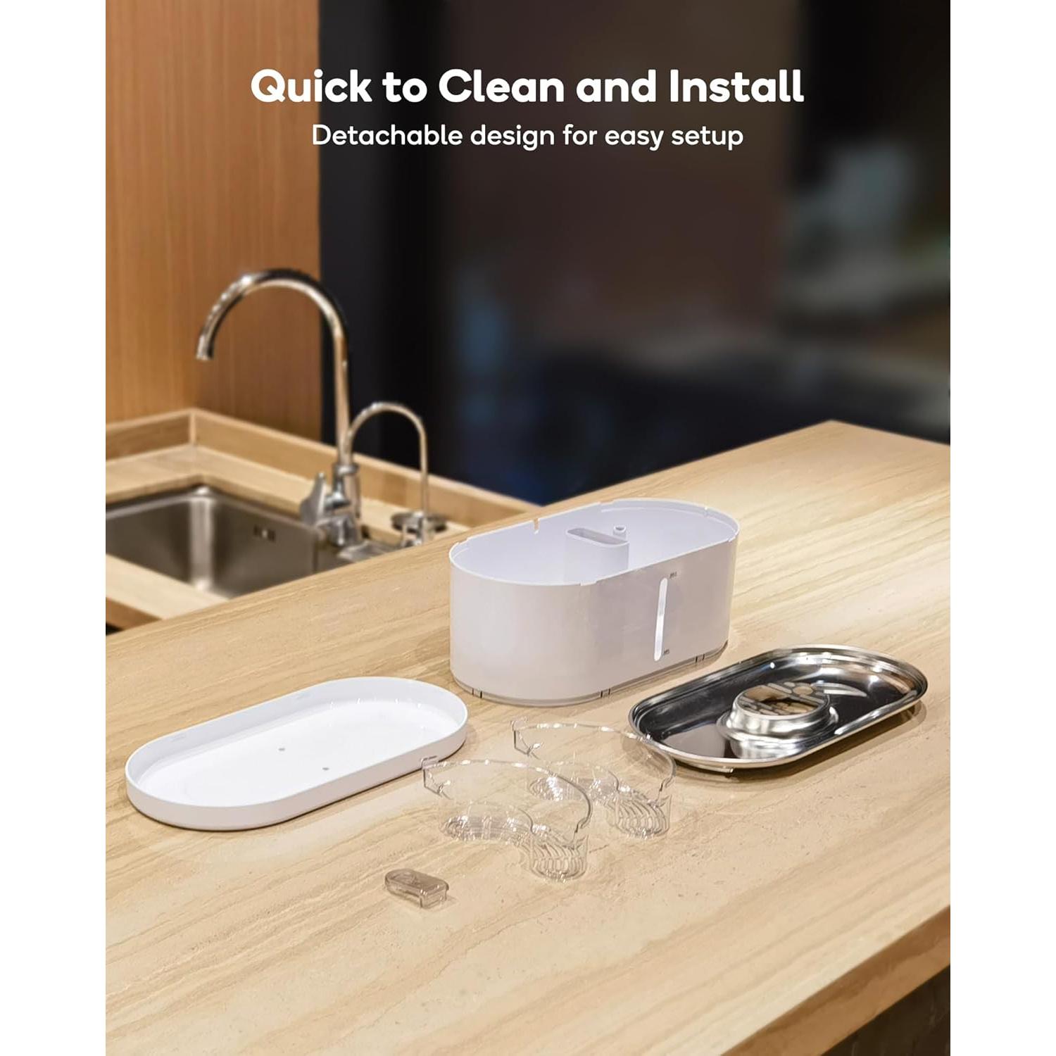 Fuente de Agua Inalámbrica para Gatos CENGCEN 3.2L Acero Inoxidable