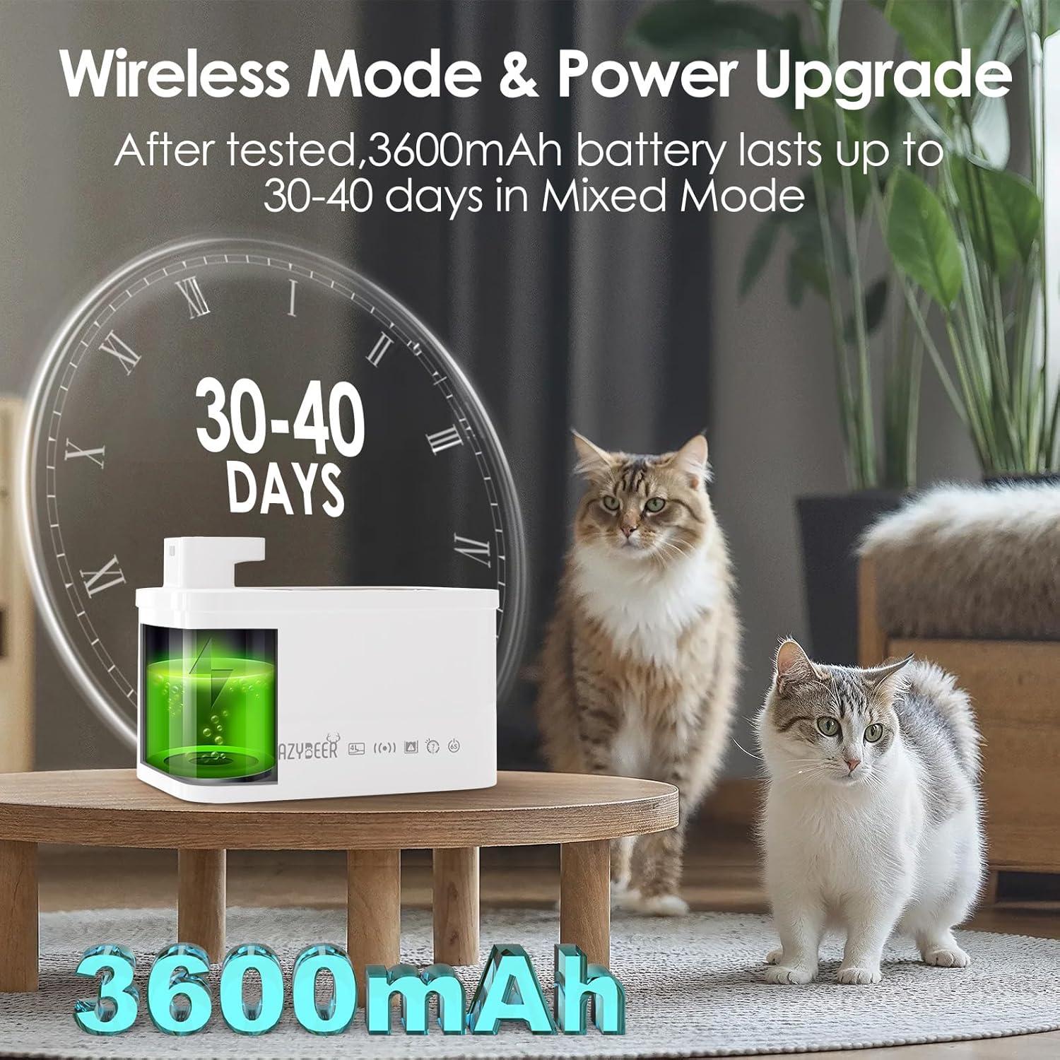 Fuente de Agua para Gatos Crazydeer 4L Inoxidable Automática