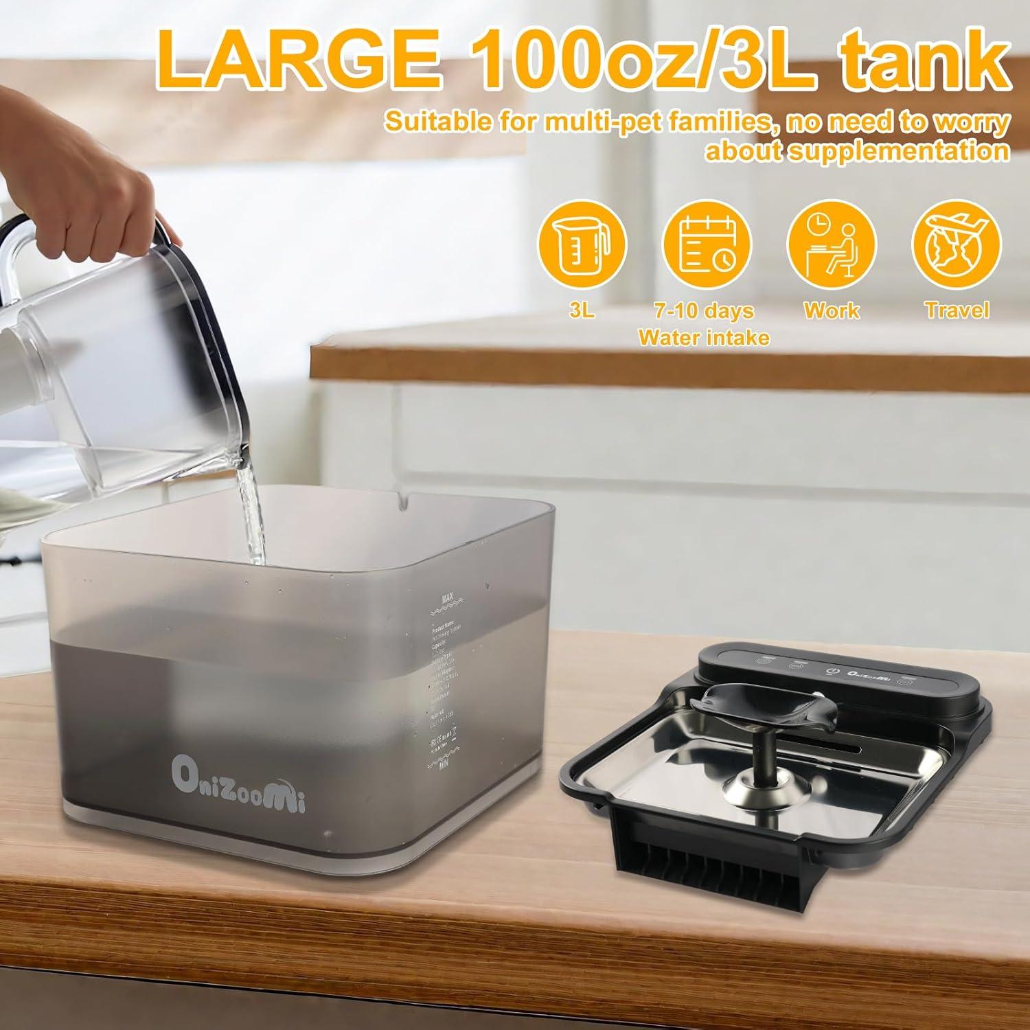 Fuente de Agua Automática Onizoomi 3L para Gatos y Perros