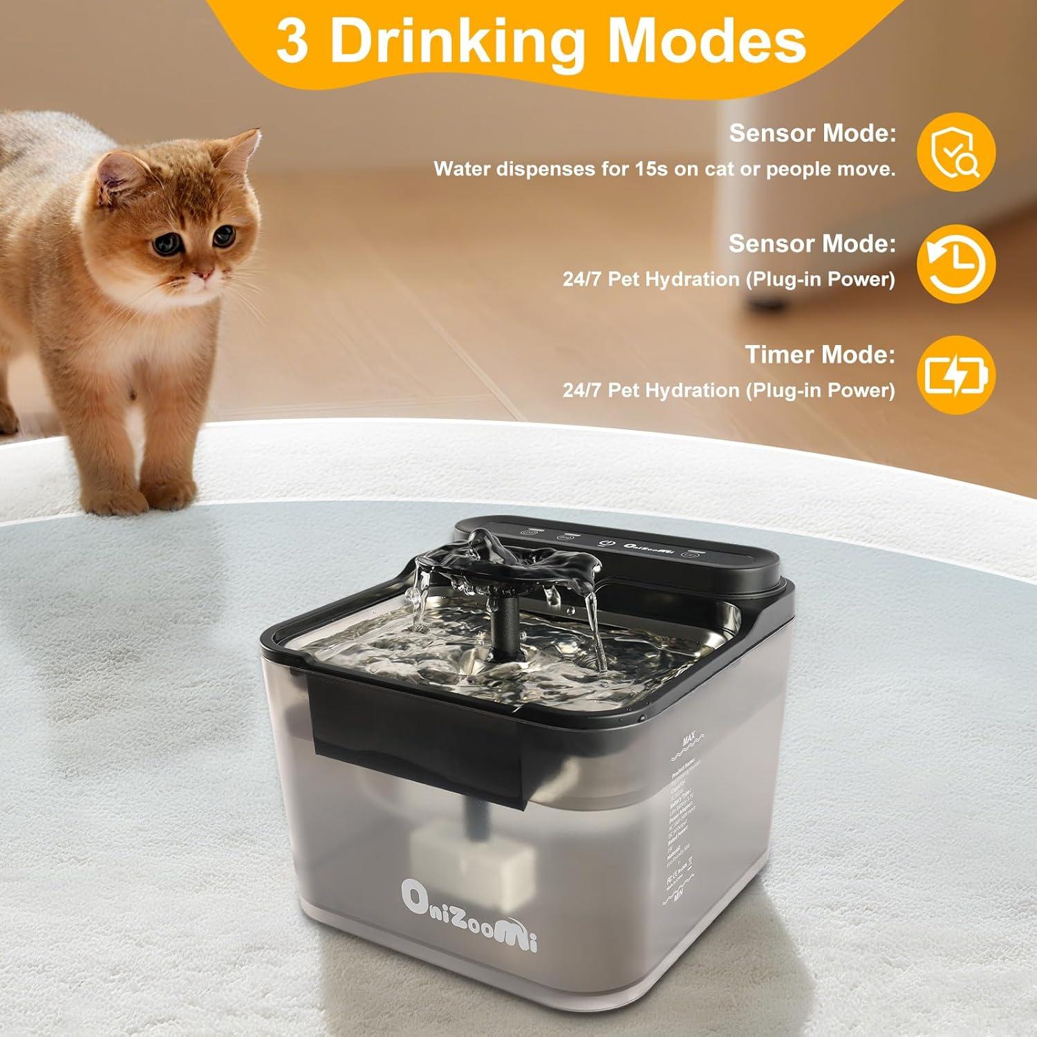 Fuente de Agua Automática Onizoomi 3L para Gatos y Perros