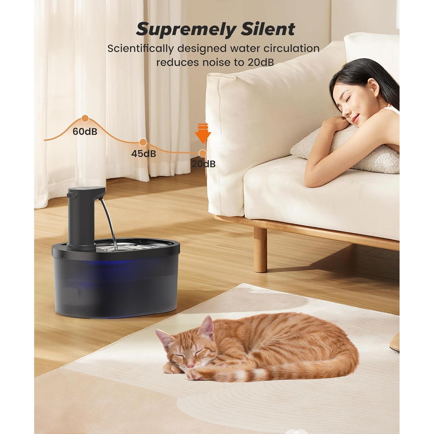 Fuente de Agua Inalámbrica para Gatos Shandus 3L Batería 5000mAh