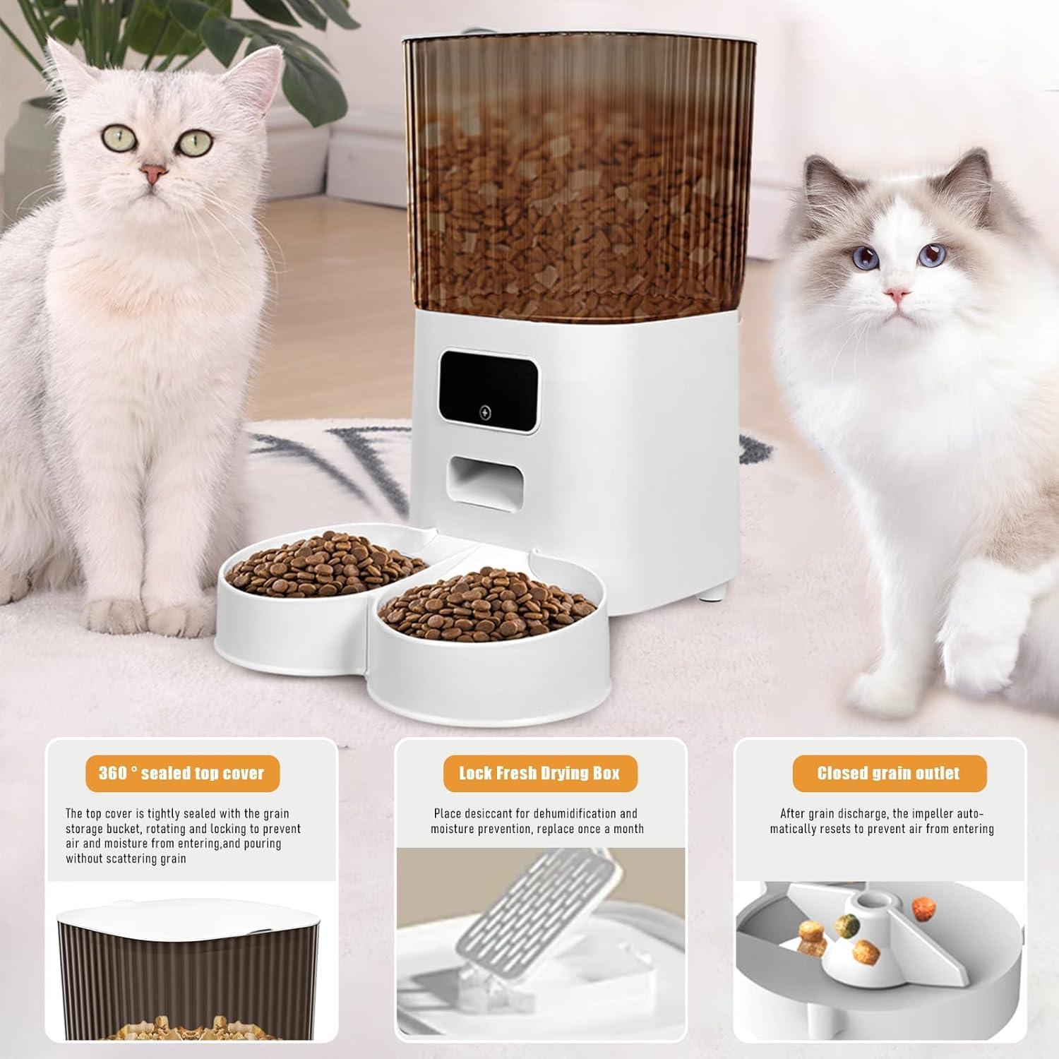 Comedero Inteligente para Mascotas Goodliest 5L Doble Cuencos WiFi