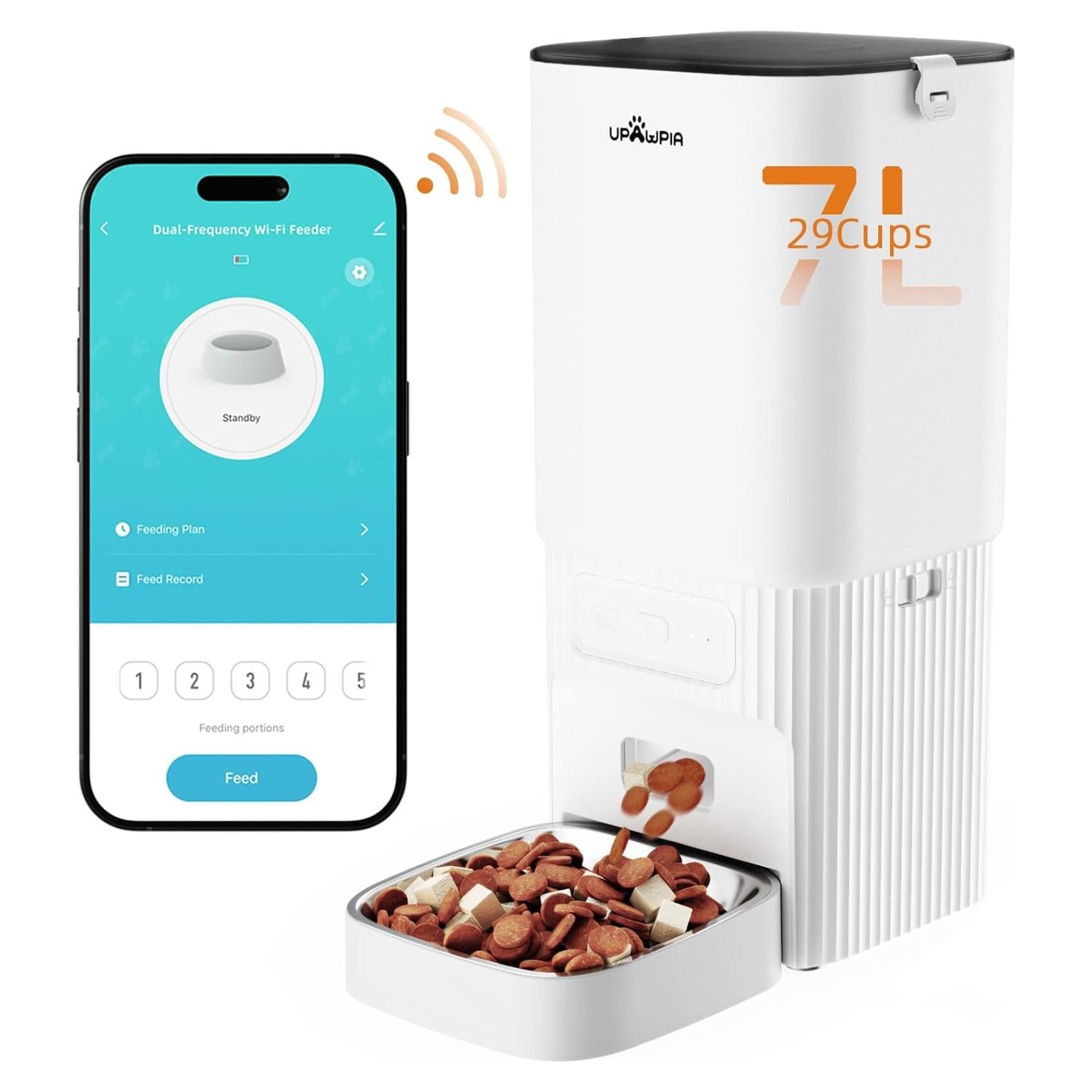 Comedero Automático UPAWPIA 7L para Gatos y Perros WiFi