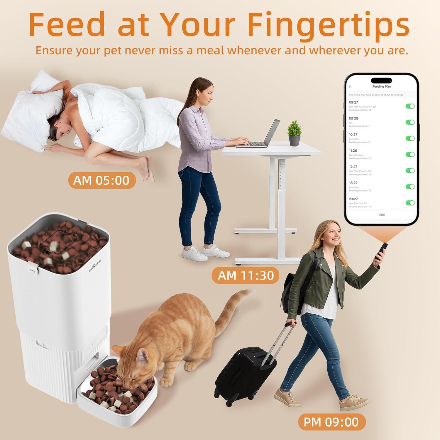 Comedero Automático UPAWPIA 7L para Gatos y Perros WiFi
