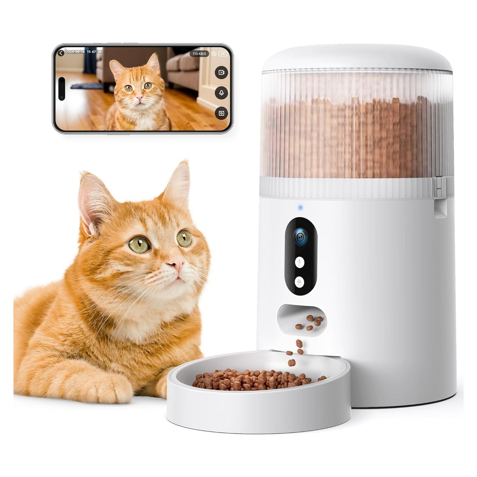 Alimentador automático de gatos Faroro TD20 con cámara 3MP