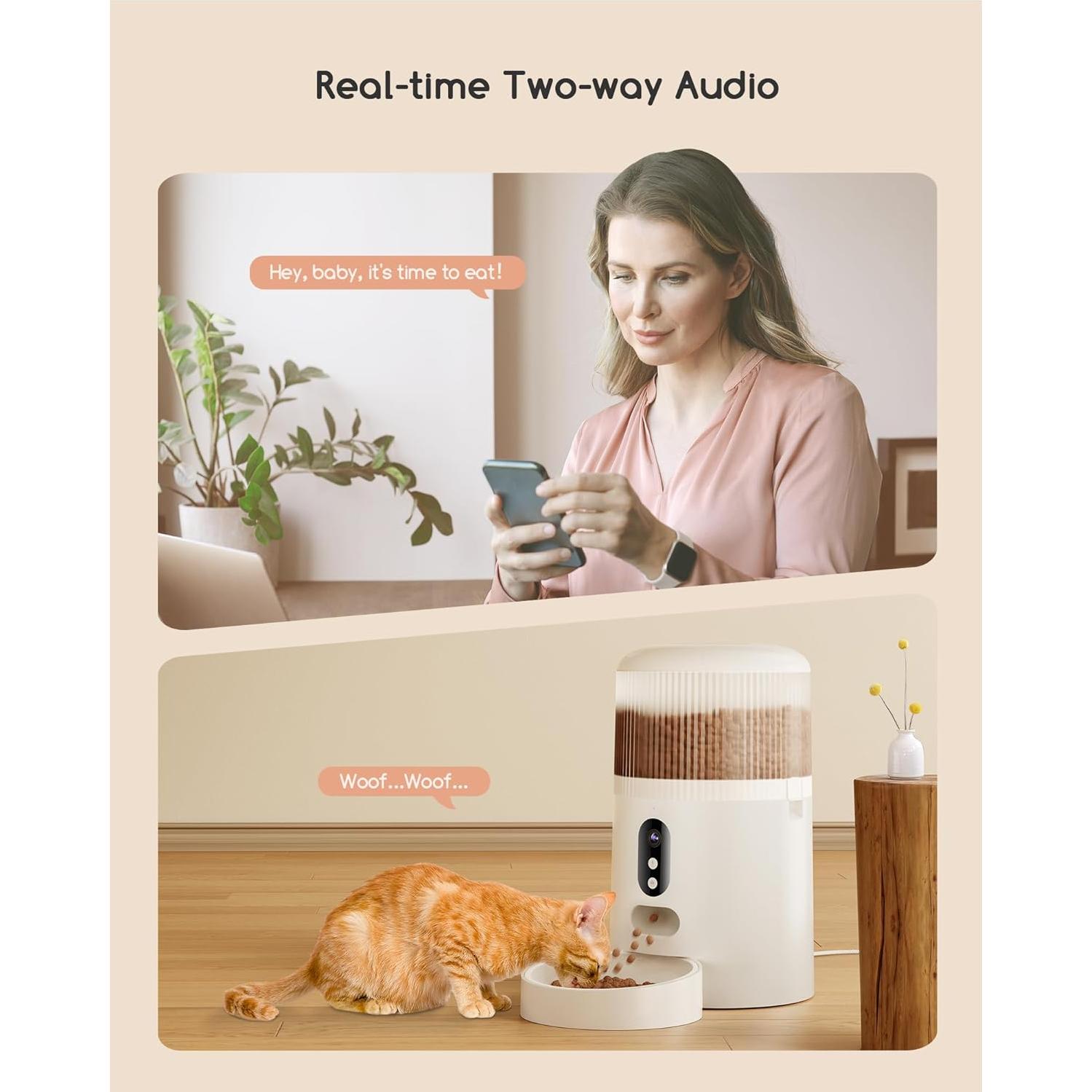 Alimentador automático de gatos Faroro TD20 con cámara 3MP