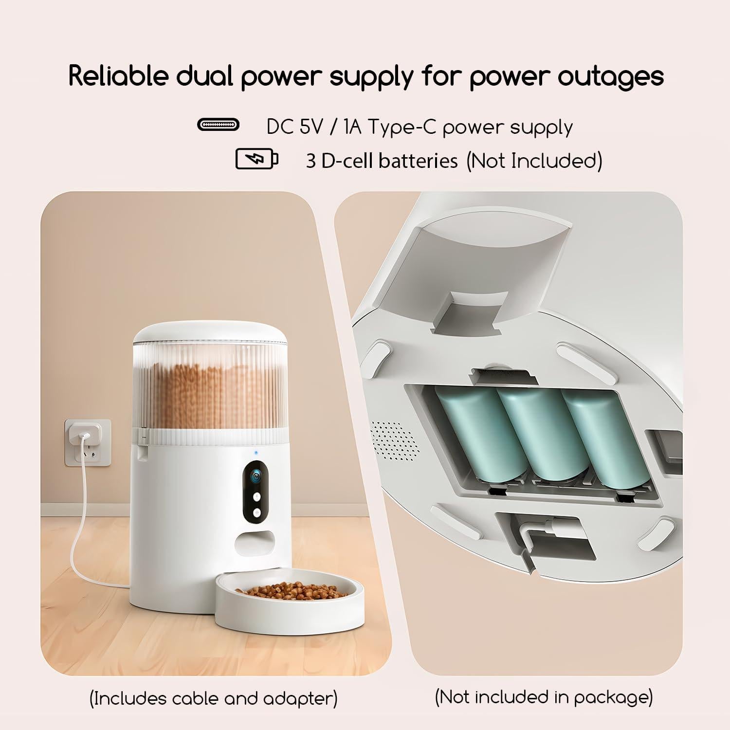 Alimentador automático de gatos Faroro TD20 con cámara 3MP