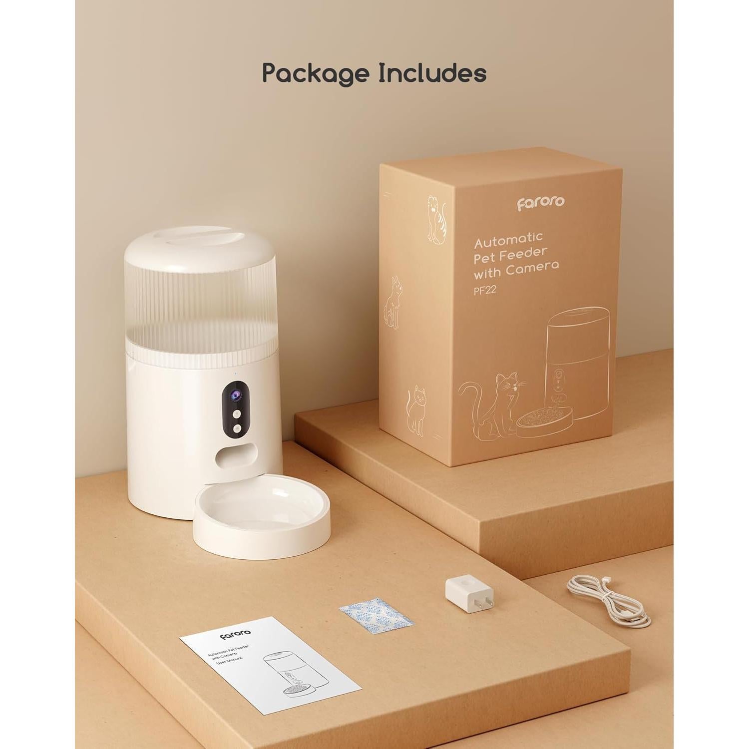 Alimentador automático de gatos Faroro TD20 con cámara 3MP