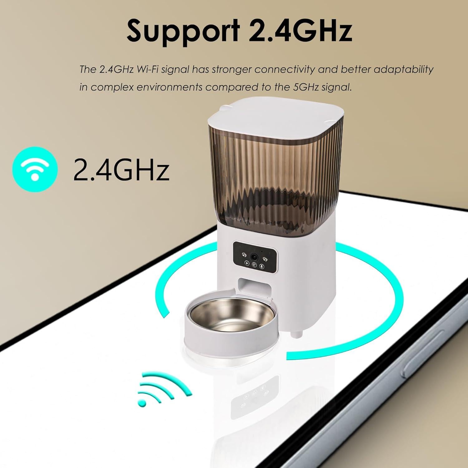 Comedero Automático para Perros Yiwu 5L Doble Bowl con Cámara