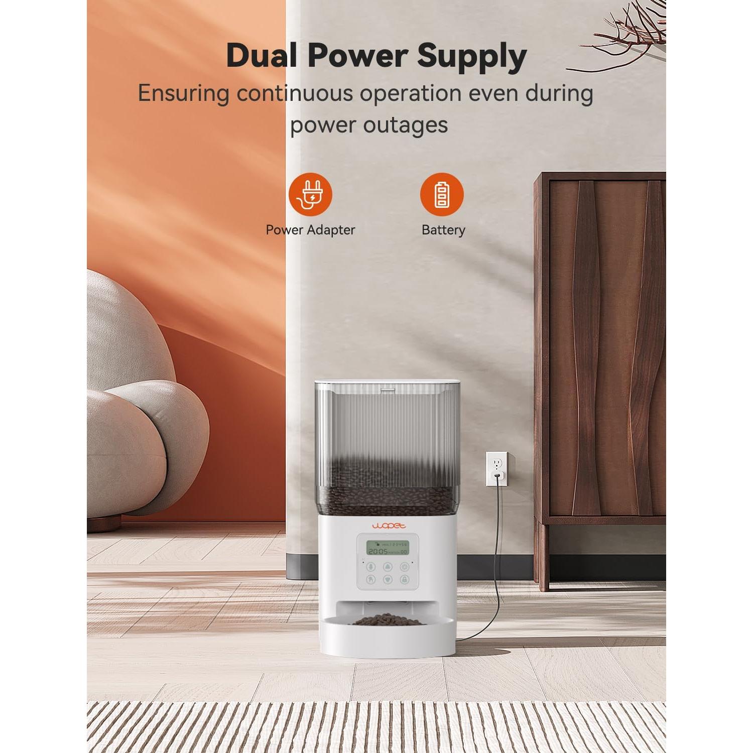 Comedero Automático WOPET 4L para Gatos y Perros - Programable