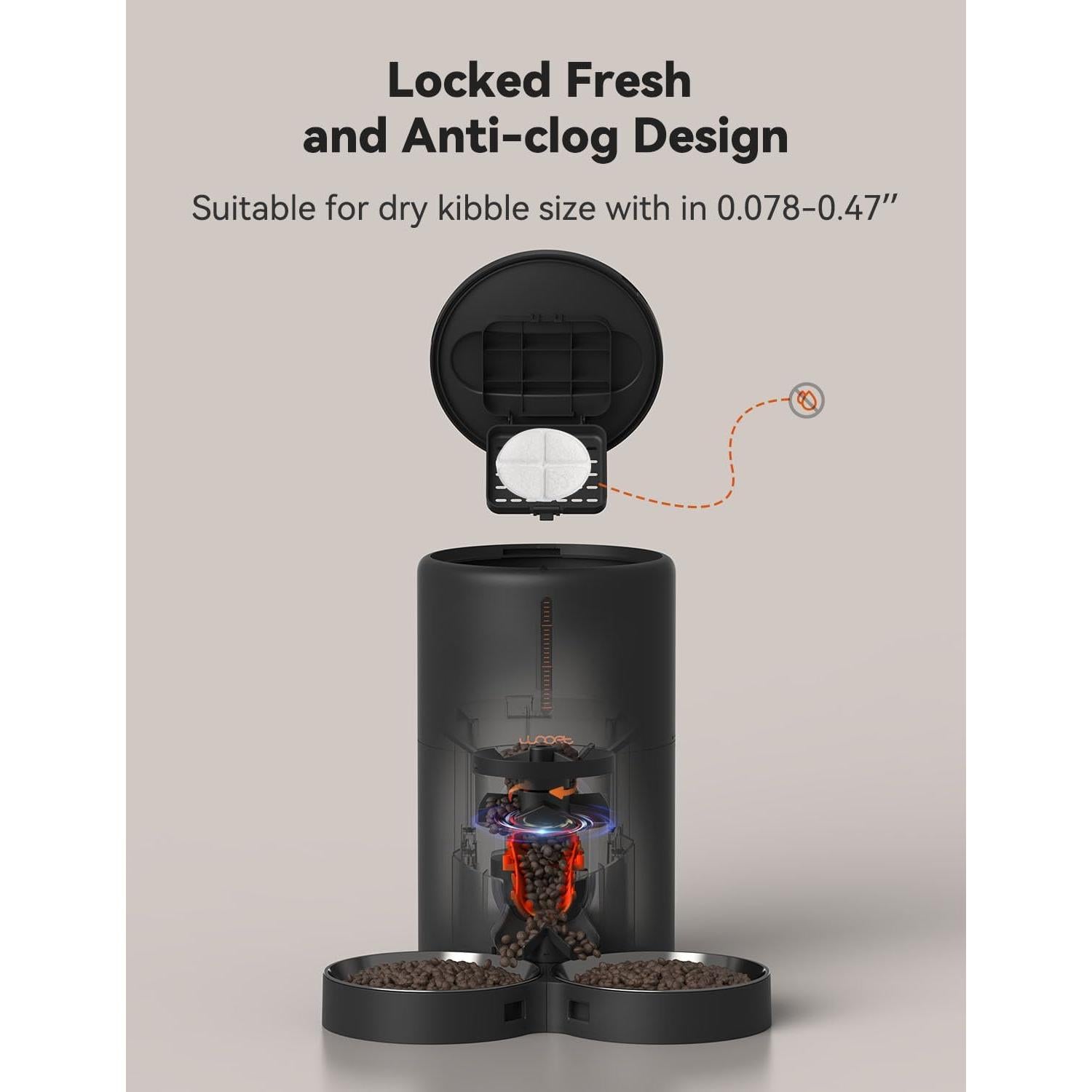 Comedero Automático WOPET para 2 Gatos - Programable 4L