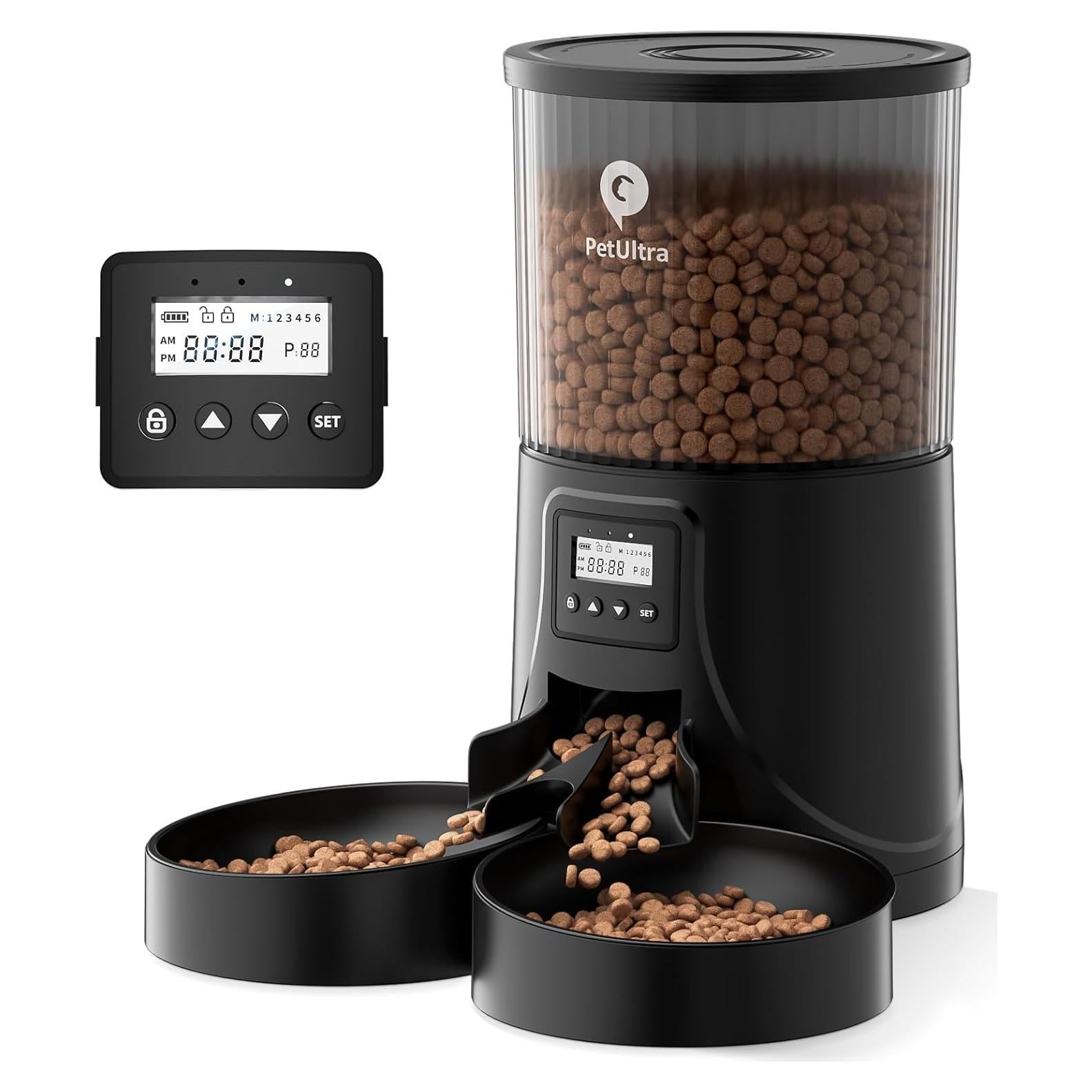 Comedero Automático Doble Petultra para Gatos 4L 2 Tazones