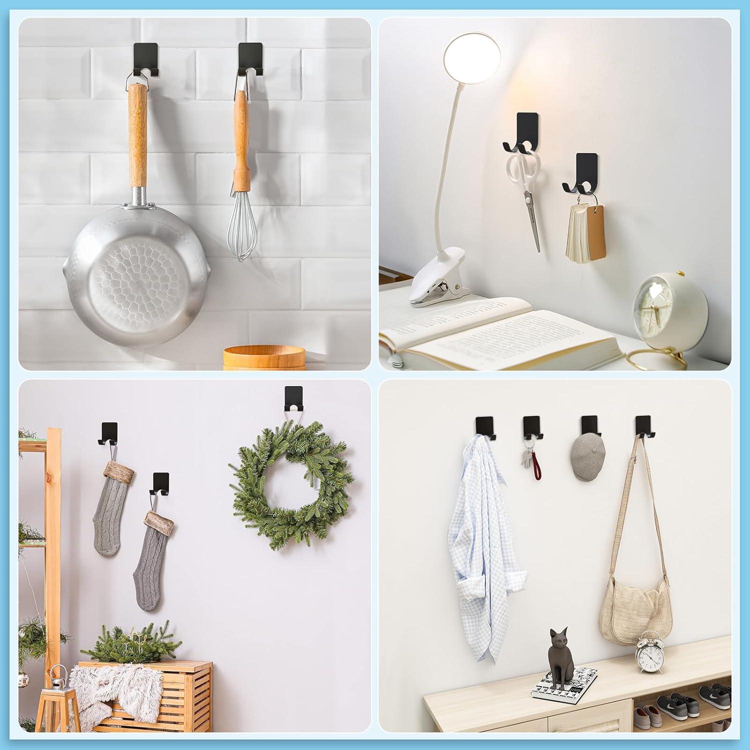 Soporte de Afeitar de Pared VIS'V, 2 Ganchos Adhesivos Negro