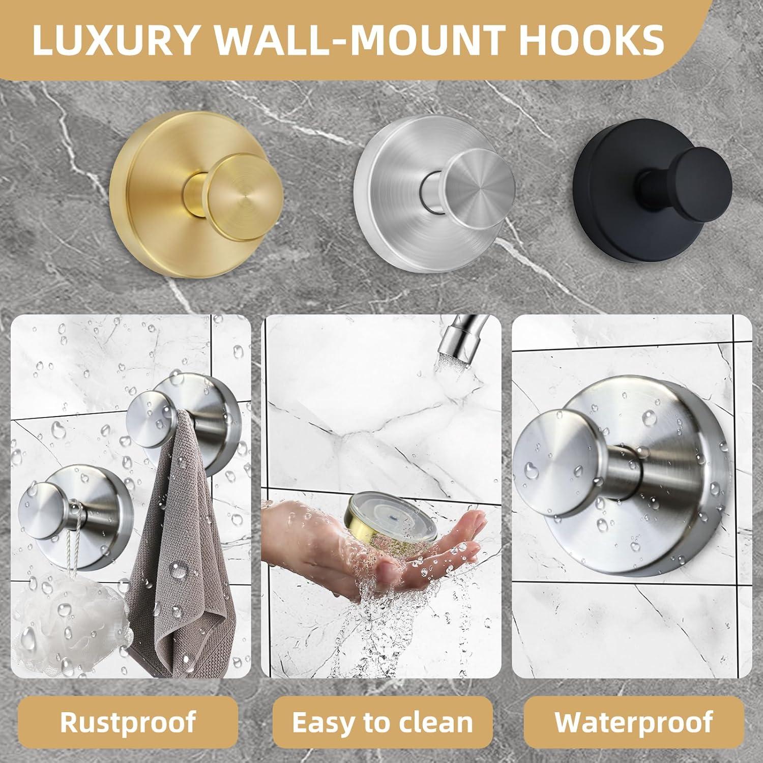 Ganchos de Ventosa AuraHaven 2 Unidades Negro Mate 5 kg