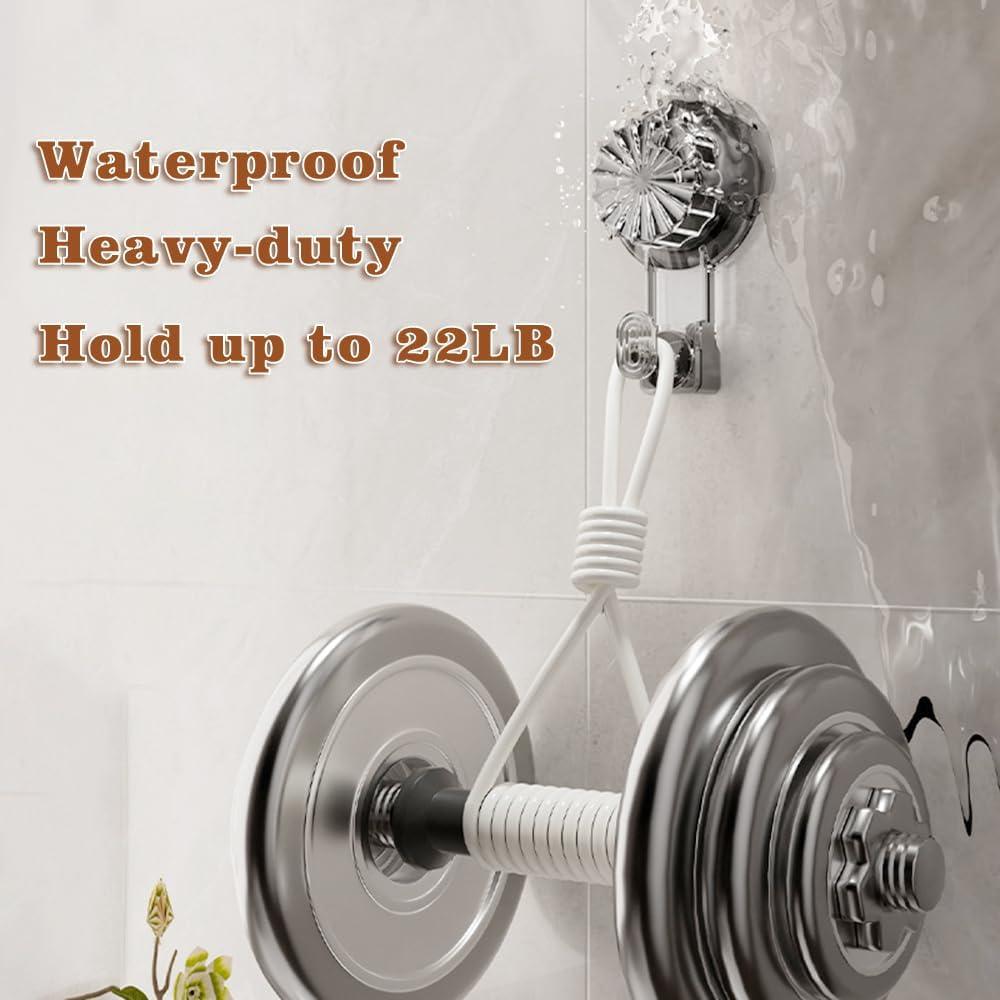 Paquete de 2 Ganchos de Ventosa MrAthlet 10.41x6.9cm 22kg