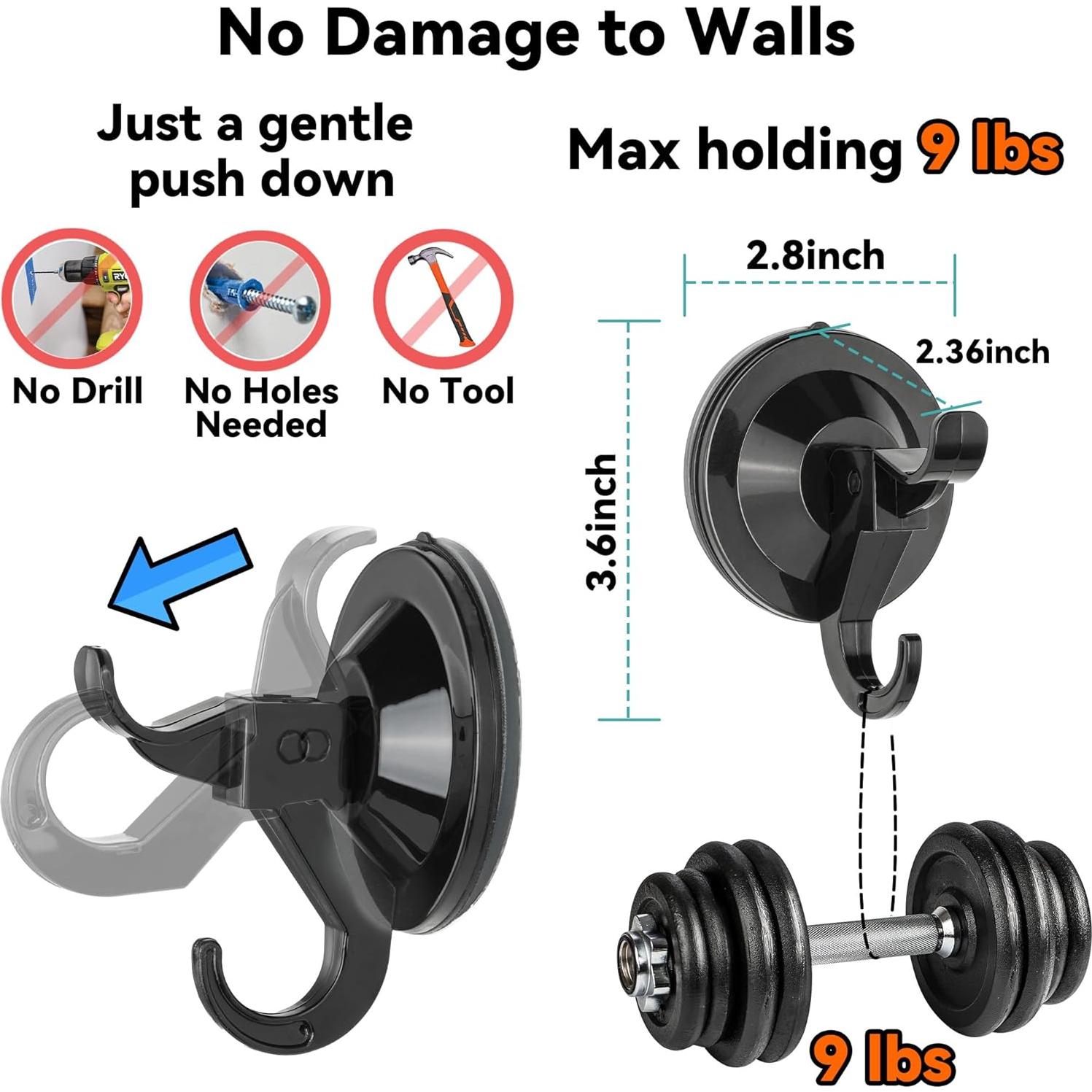 Ganchos de Pared Audend, 5 Piezas, Soporte de Ventosa 4.1 kg