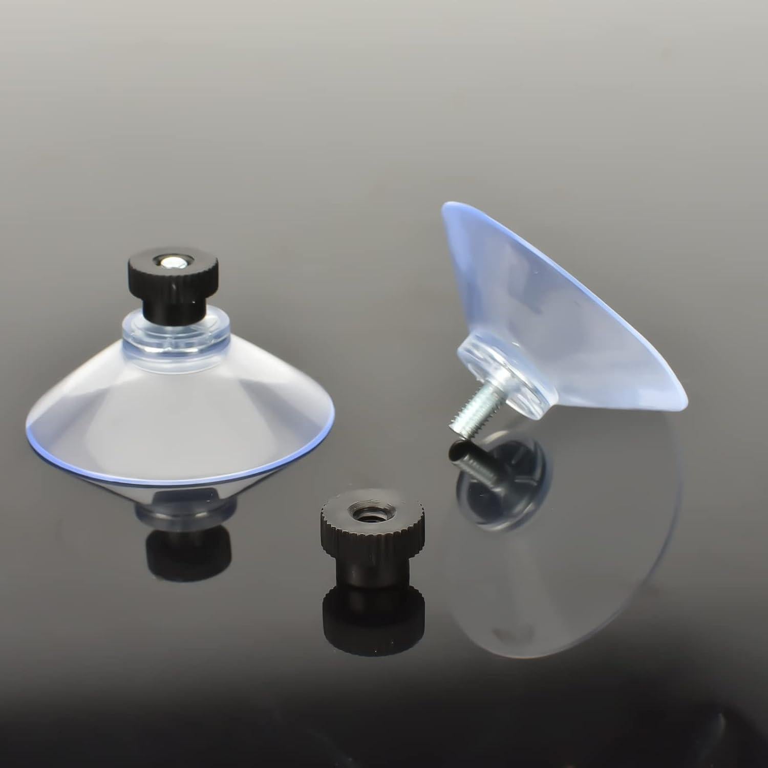 Ventosas de 40 mm AccEncyc con Tornillos - 12 Pcs Negras