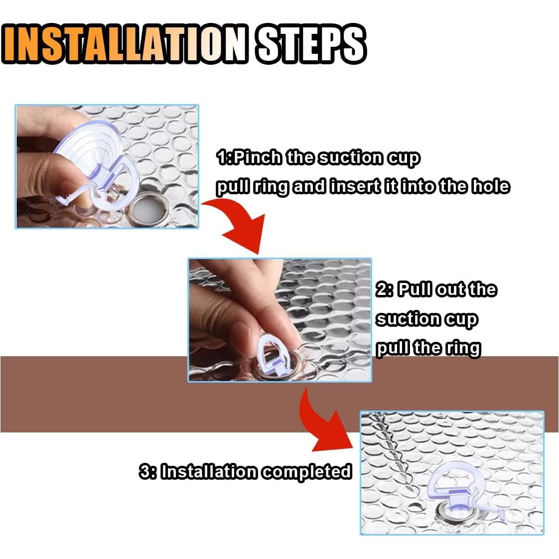 24 Ventosas de PVC KITUREK para Parabrisas de Coche Transparente