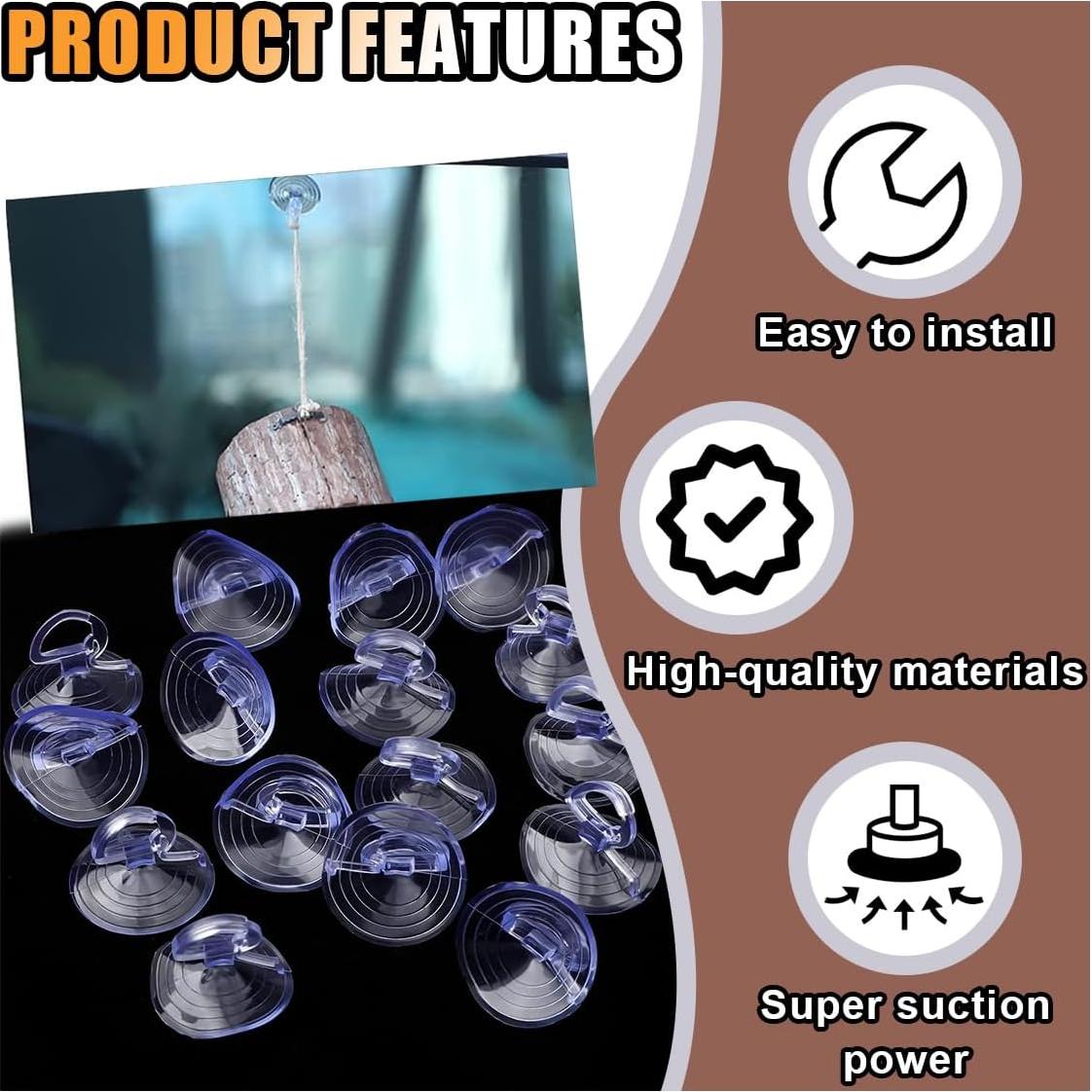 24 Ventosas de PVC KITUREK para Parabrisas de Coche Transparente