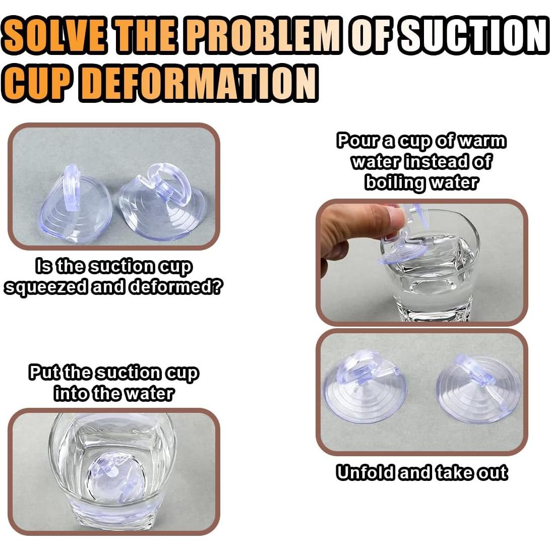 24 Ventosas de PVC KITUREK para Parabrisas de Coche Transparente