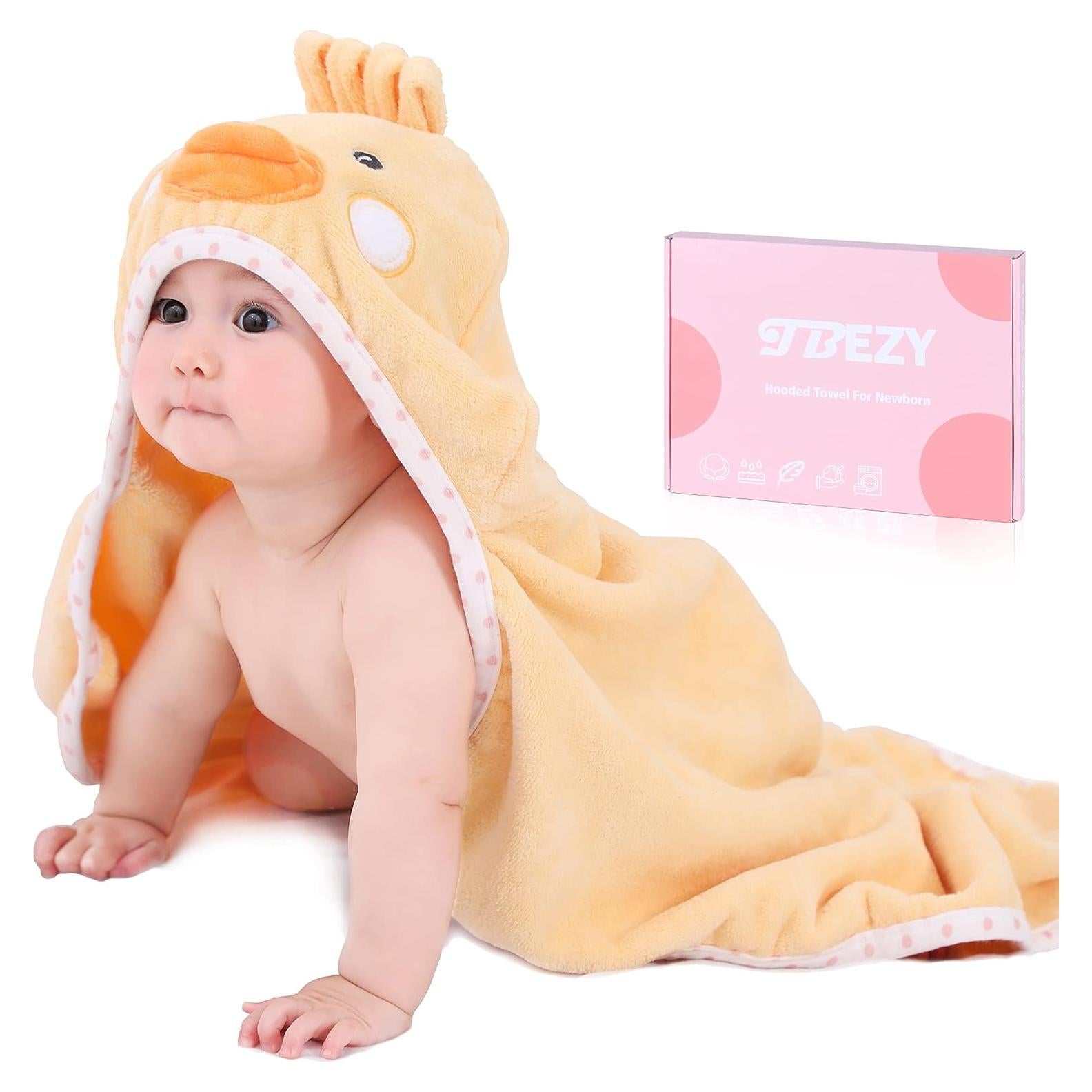 Toalla con Capucha TBEZY para Bebé Algodón Pollito 0-12 Meses